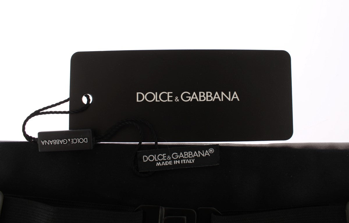 Dolce & Gabbana Silver Brett Bälte Siden Gördel