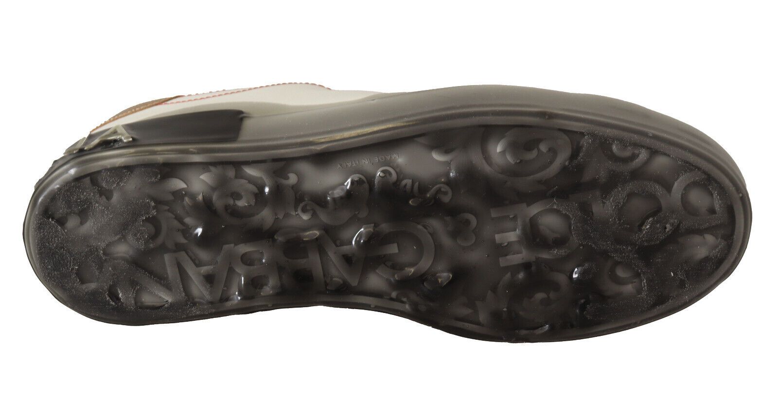Dolce & Gabbana Vitguld Läder Låga Sneakers Casual Skor