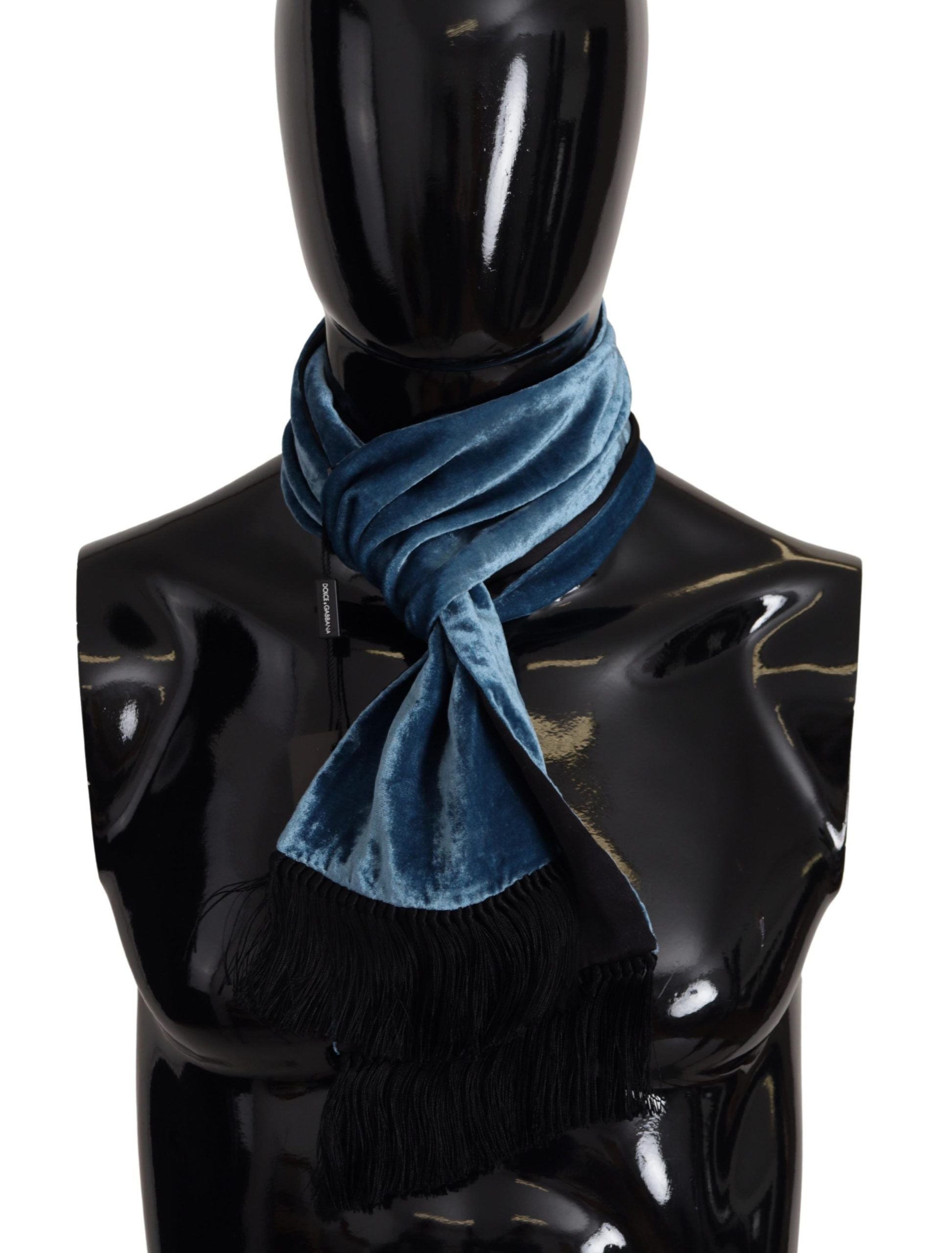 Dolce & Gabbana Blue Velvet Solid Neck Warmer Men&
