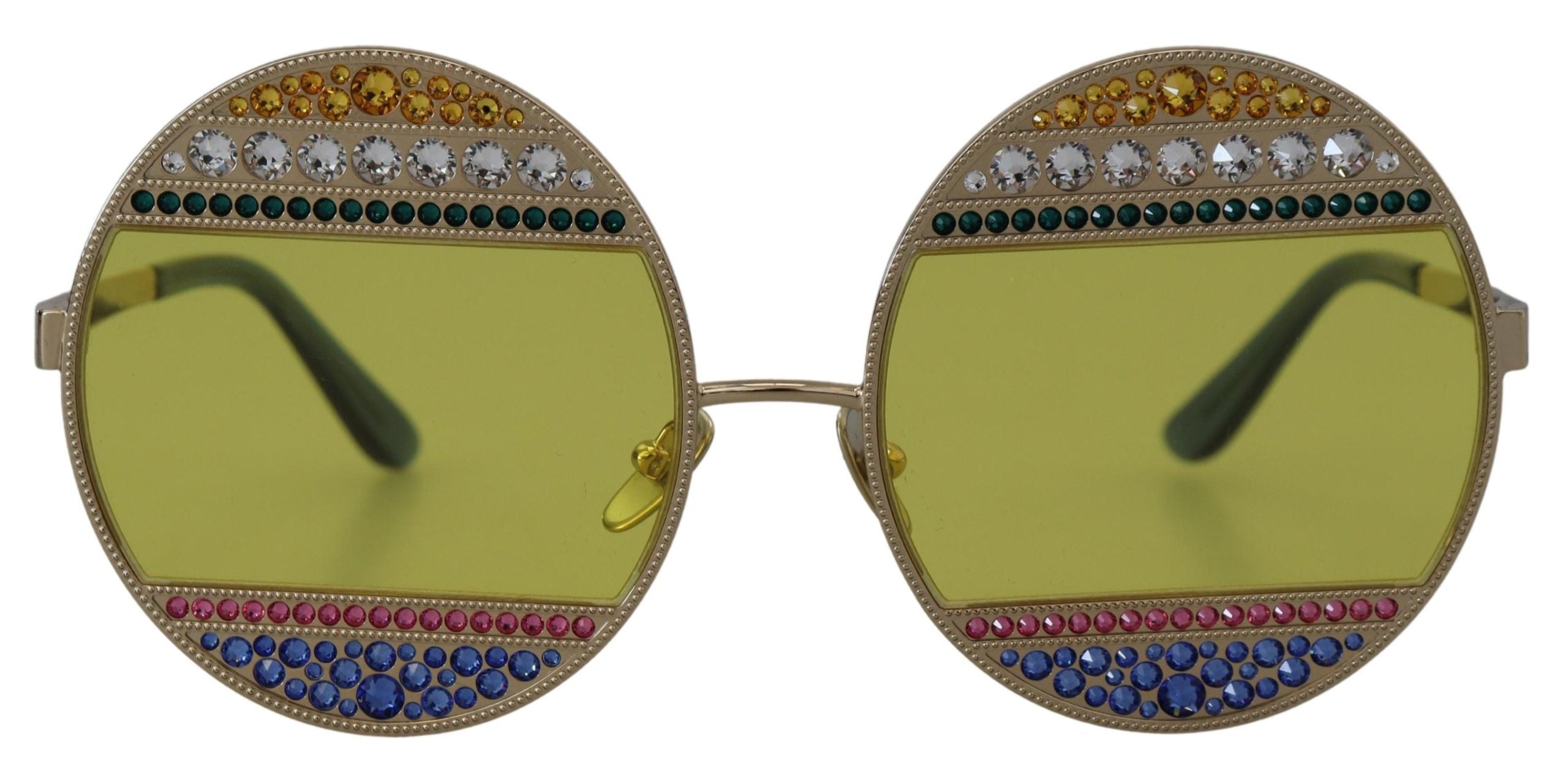 Dolce & Gabbana Guldfärgade Ovala Metallkristaller DG2209B Solglasögon