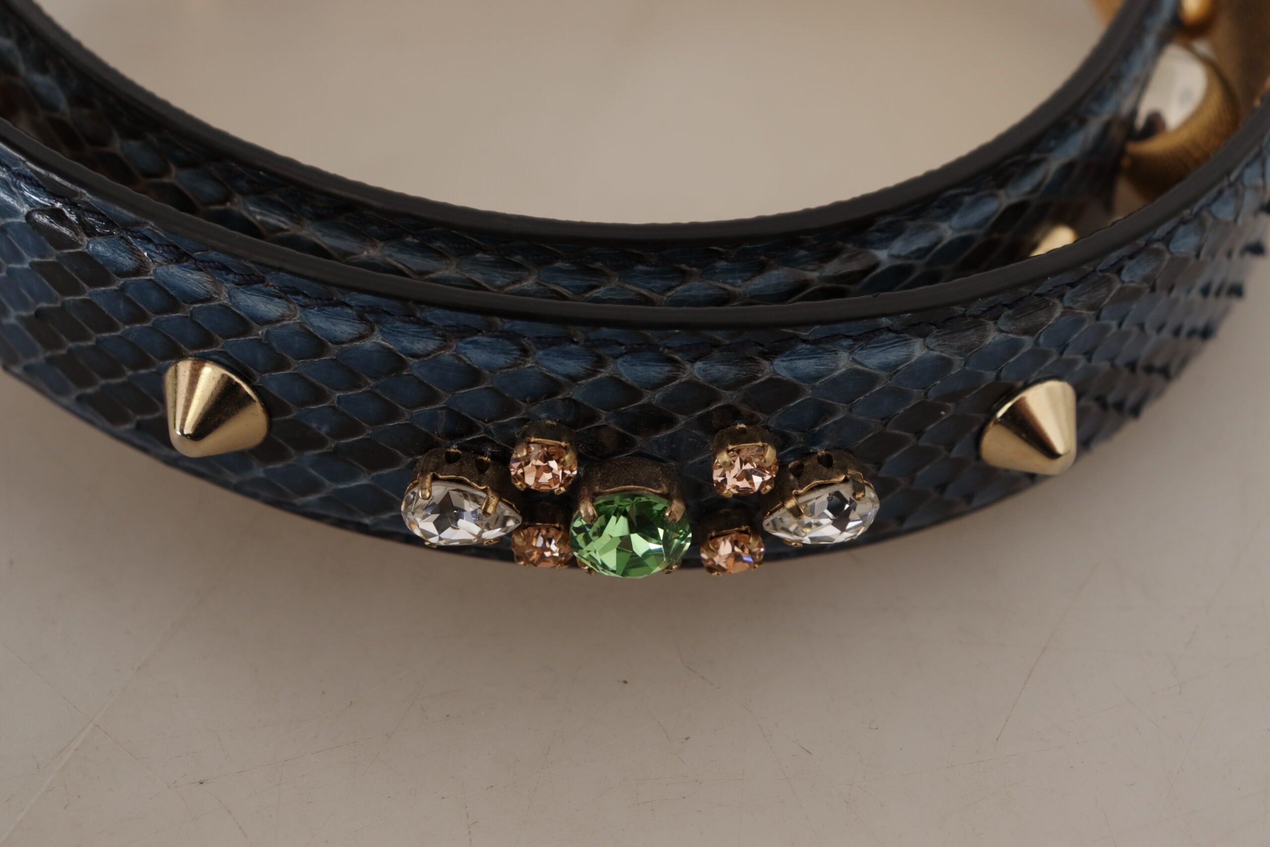 Dolce & Gabbana Blå Exotiska Läderkristaller Axelrem