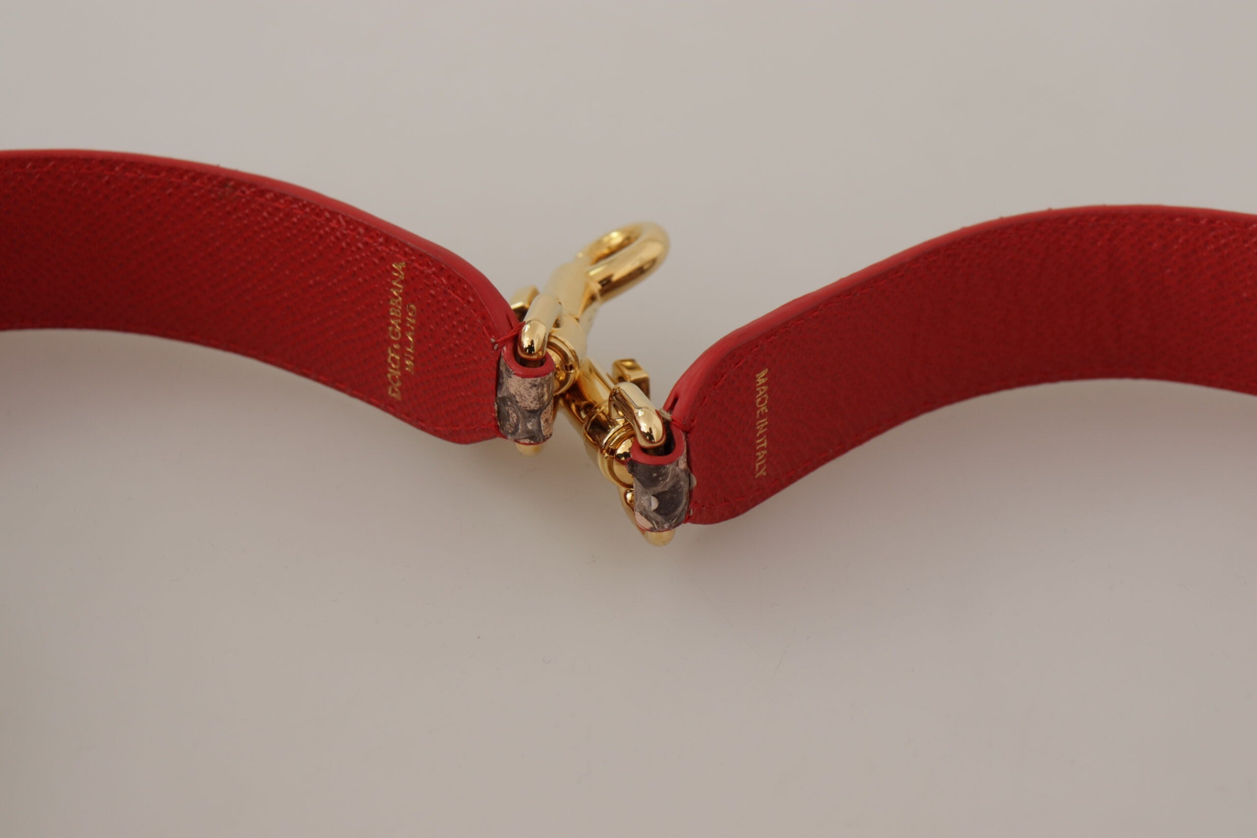 Dolce & Gabbana Brun Python Läder Kristaller Axelrem