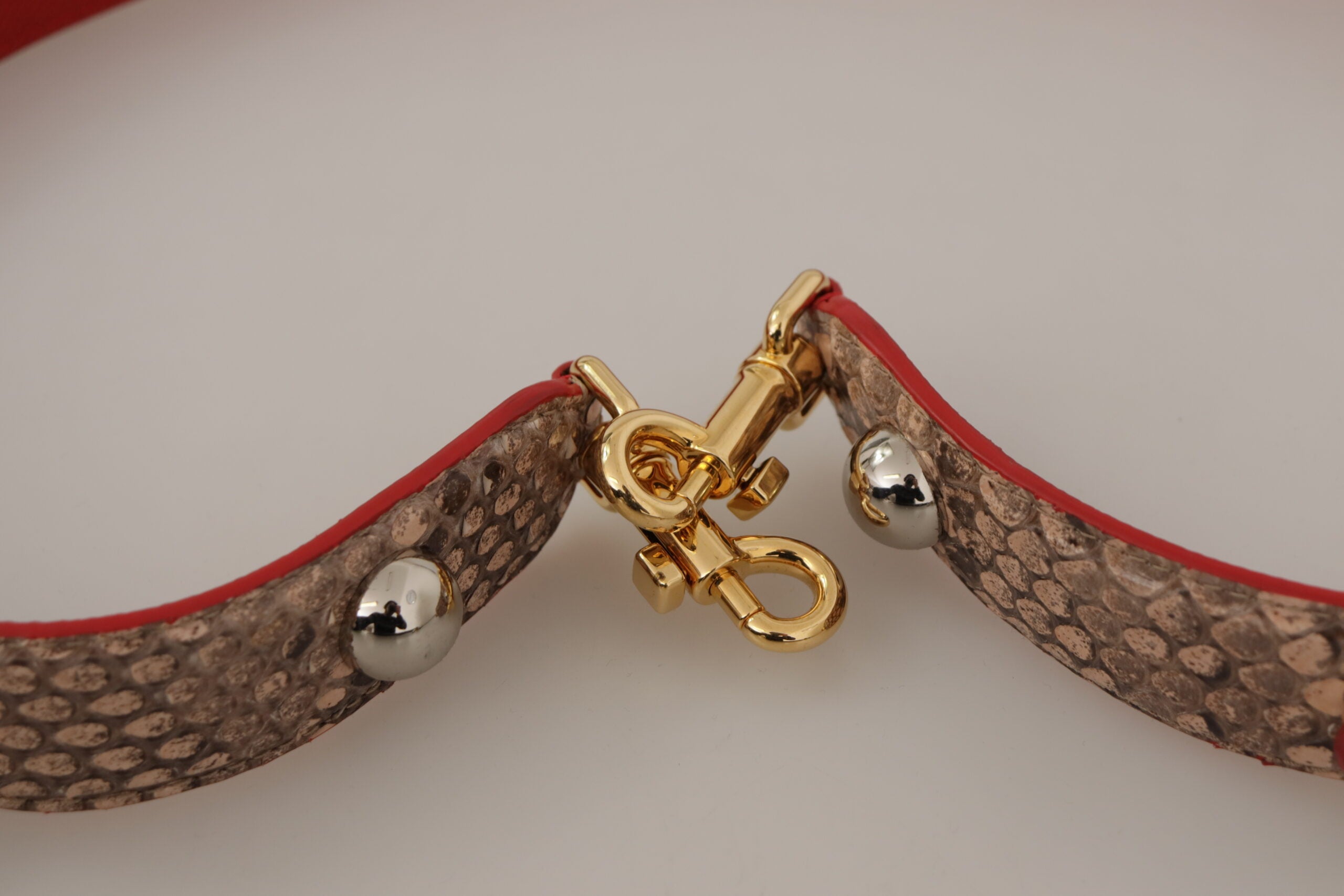 Dolce & Gabbana Brun Python Läder Kristaller Axelrem