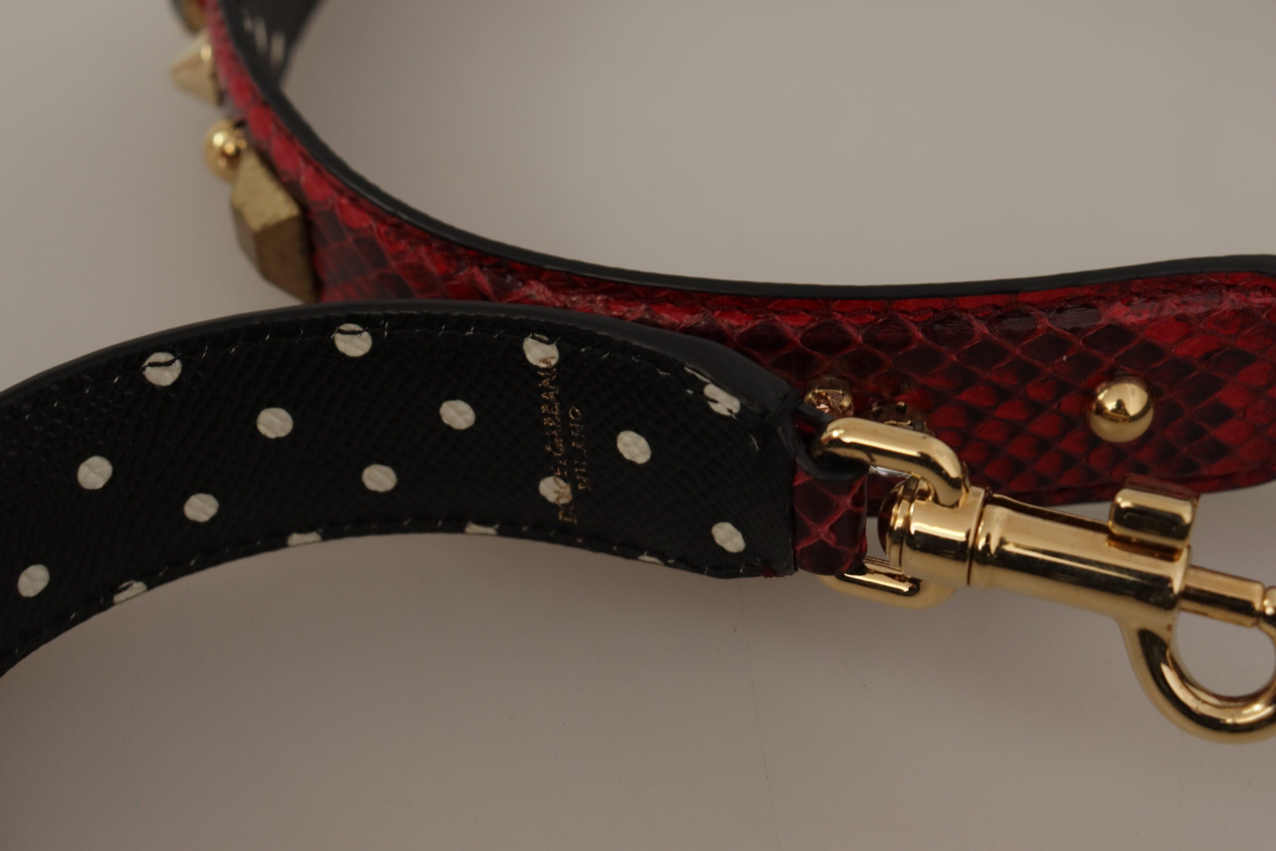 Dolce & Gabbana Röd Pyton Läderkristall Vändbar Axelrem