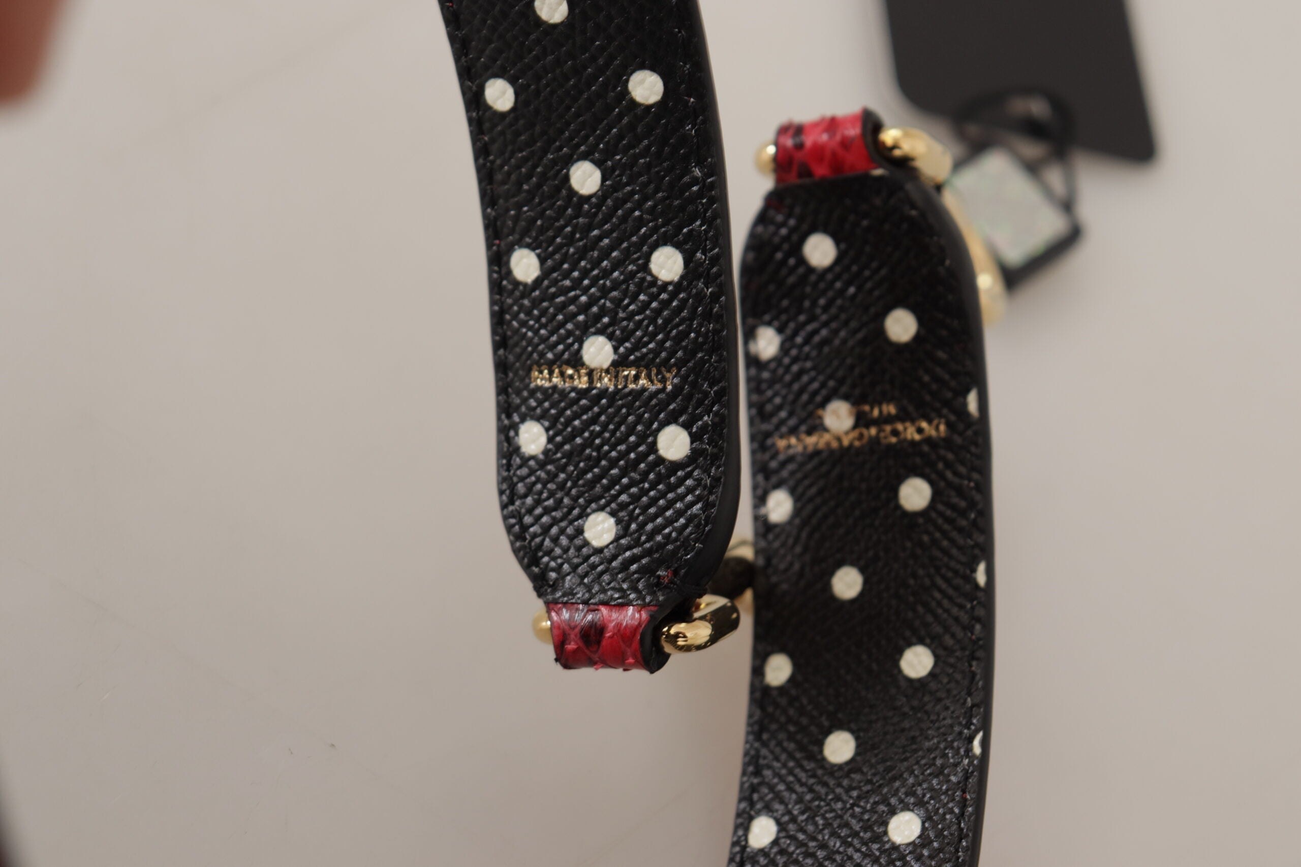 Dolce & Gabbana Röd Pyton Läderkristall Vändbar Axelrem