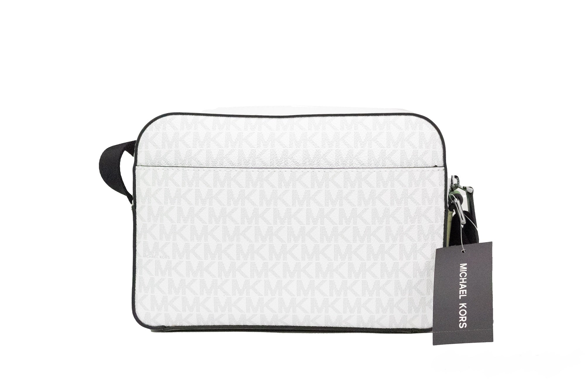Michael Kors Cooper Liten Vit Palm Signature PVC Utility Axelväska