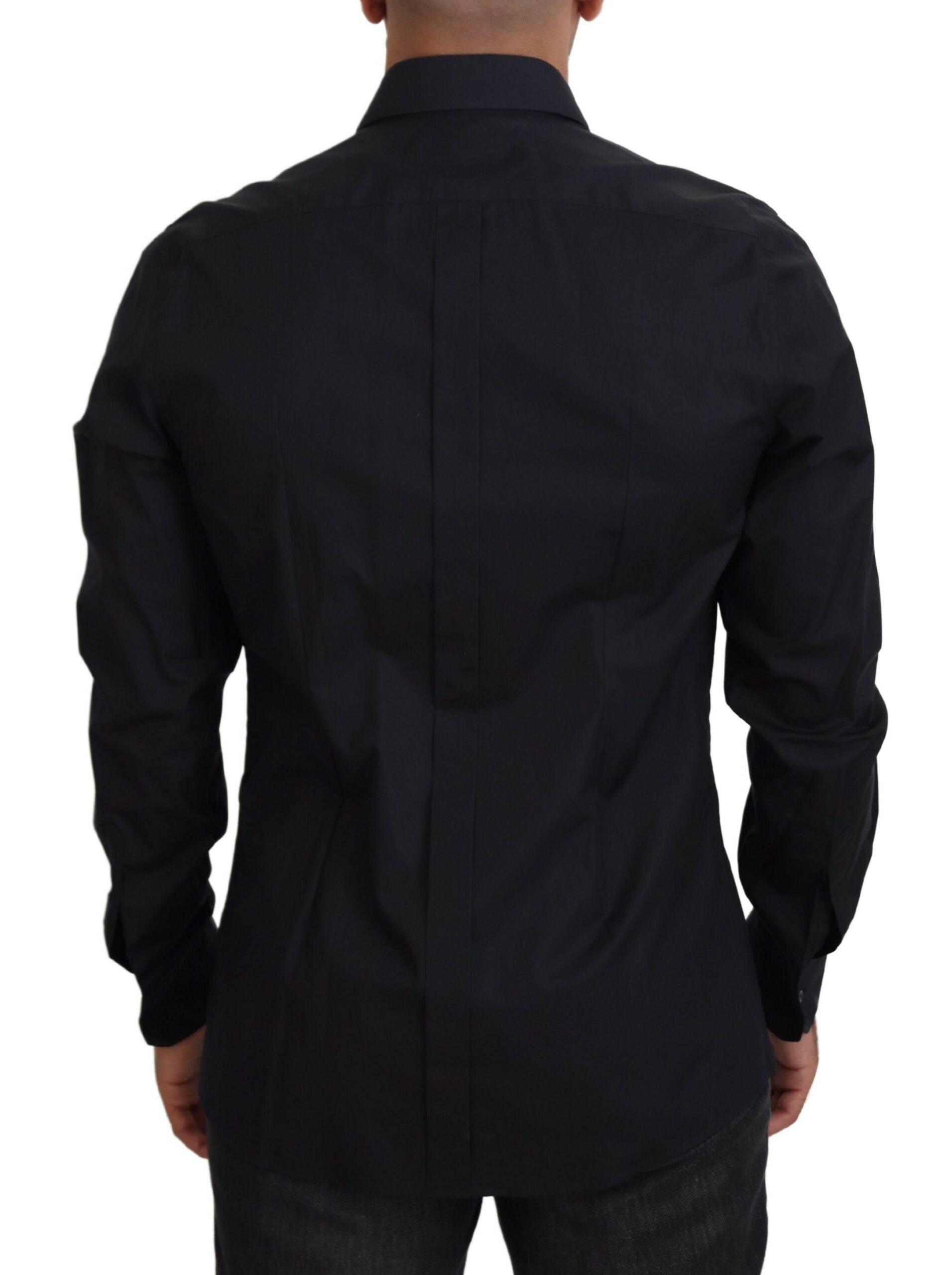 Dolce & Gabbana Black Roses Slim Fit Bomullsskjorta