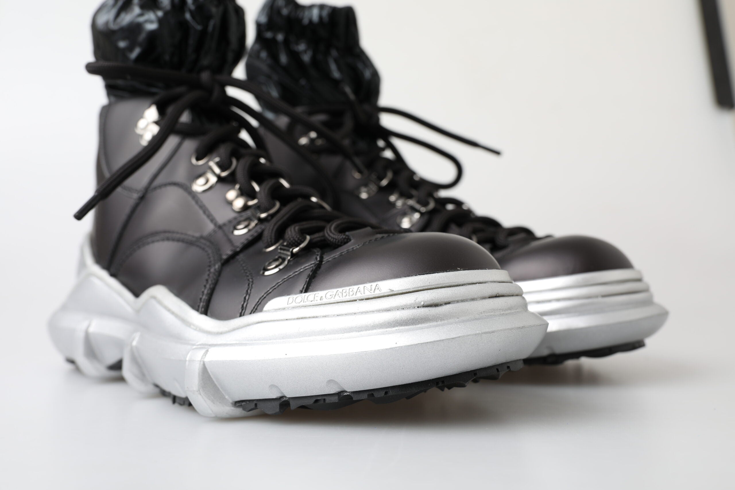 Dolce & Gabbana Svarta Nylon Galileo Höga Sneakers Skor