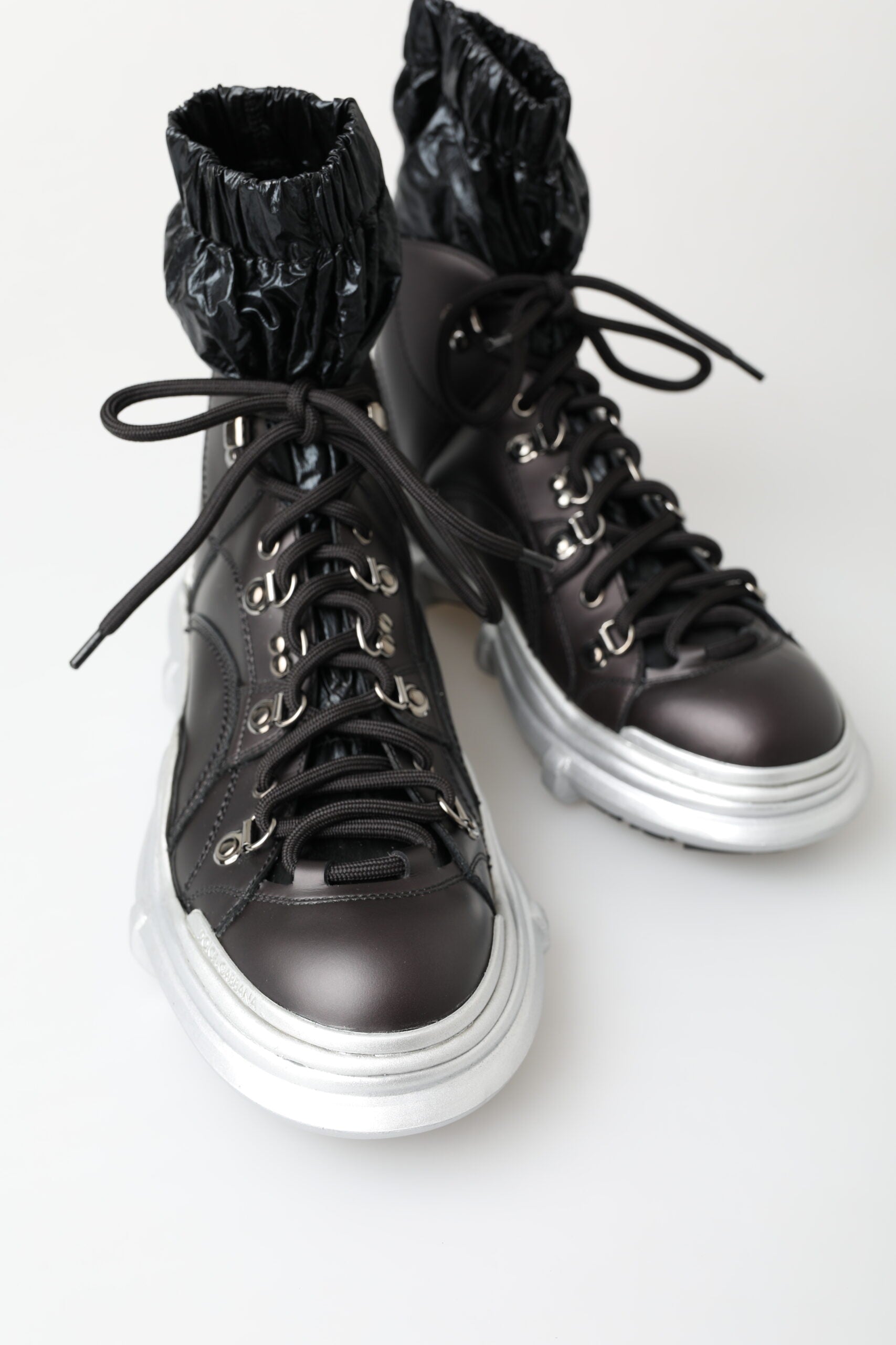 Dolce & Gabbana Svarta Nylon Galileo Höga Sneakers Skor
