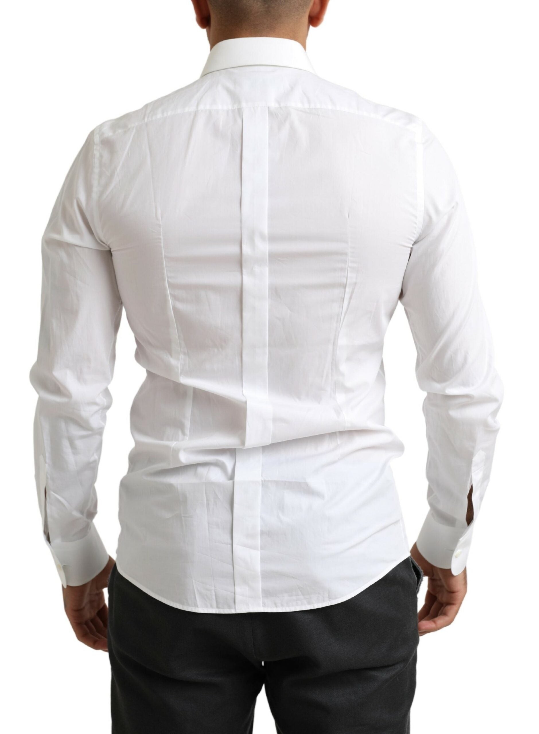 Dolce & Gabbana Vit Smokingskjorta med Slim Fit Barock