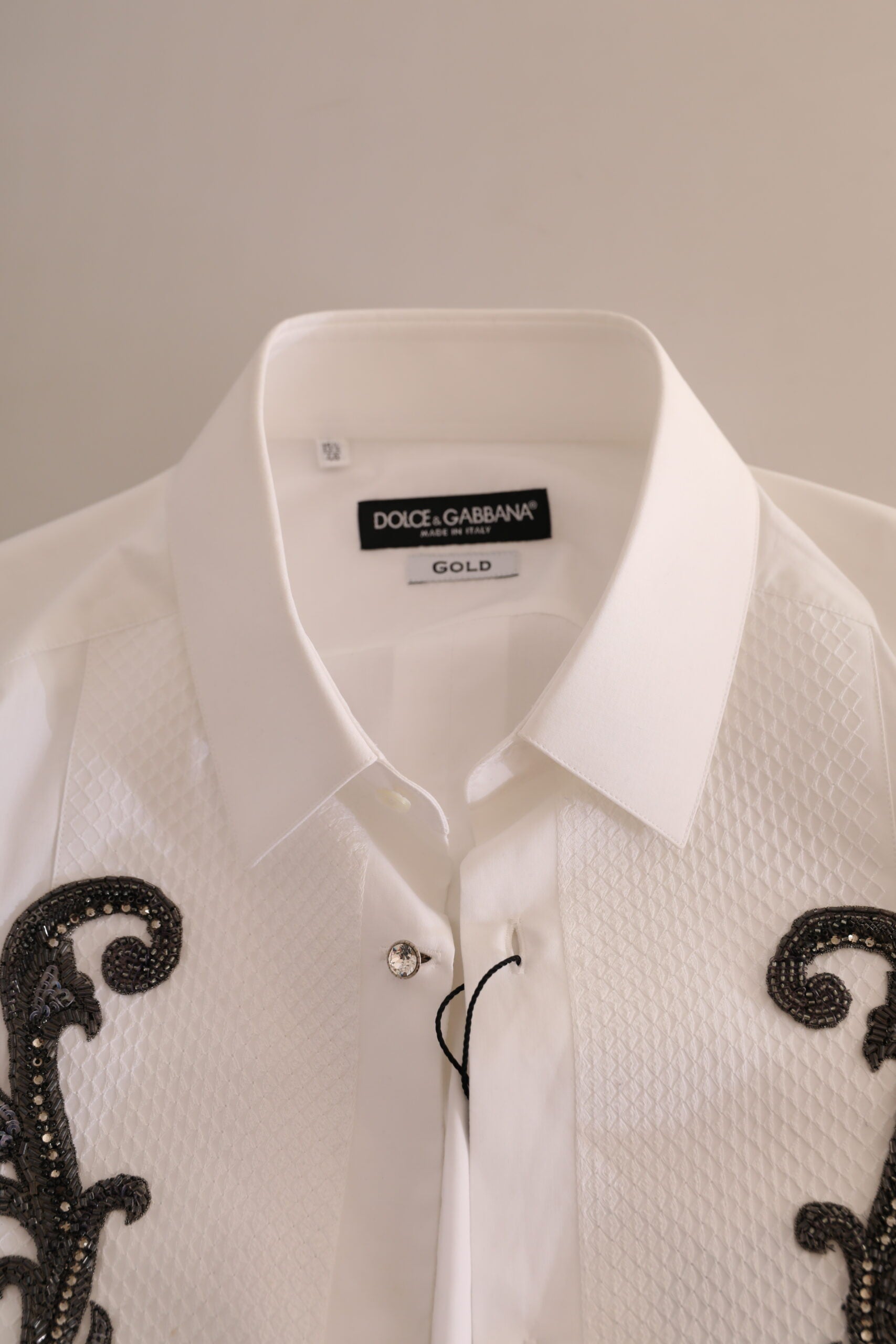 Dolce & Gabbana Vit Smokingskjorta med Slim Fit Barock
