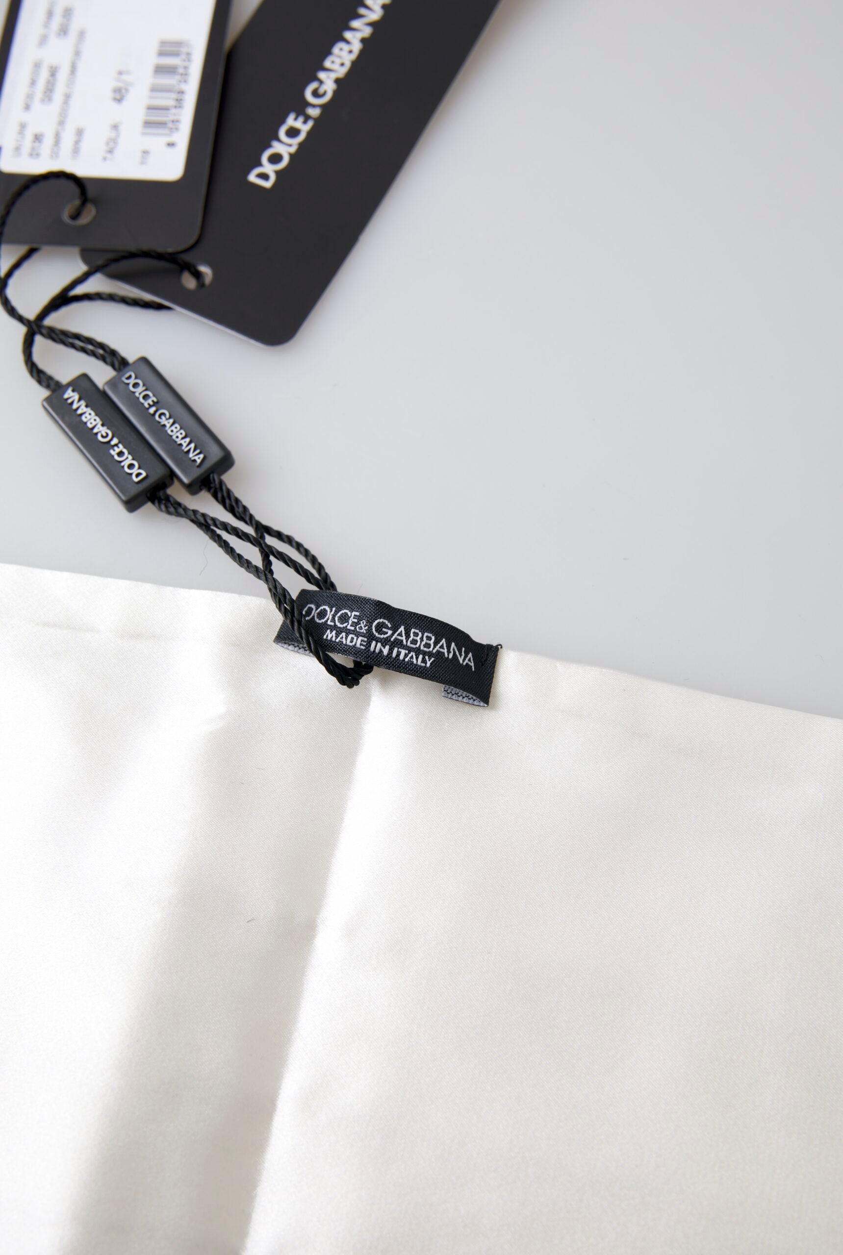 Dolce & Gabbana Vitt Herrbälte i Siden med Bred Midja
