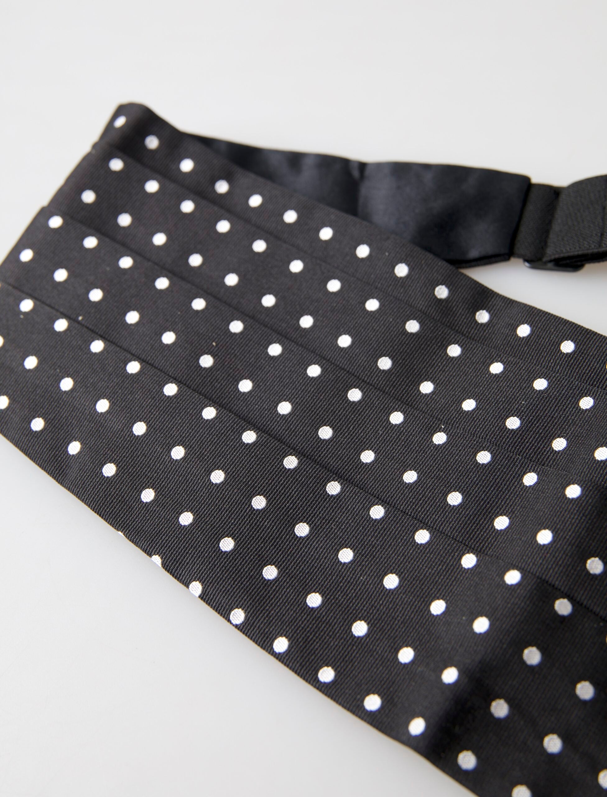 Dolce & Gabbana Svart Sidenpolka Midja Smokingbälte Gördel