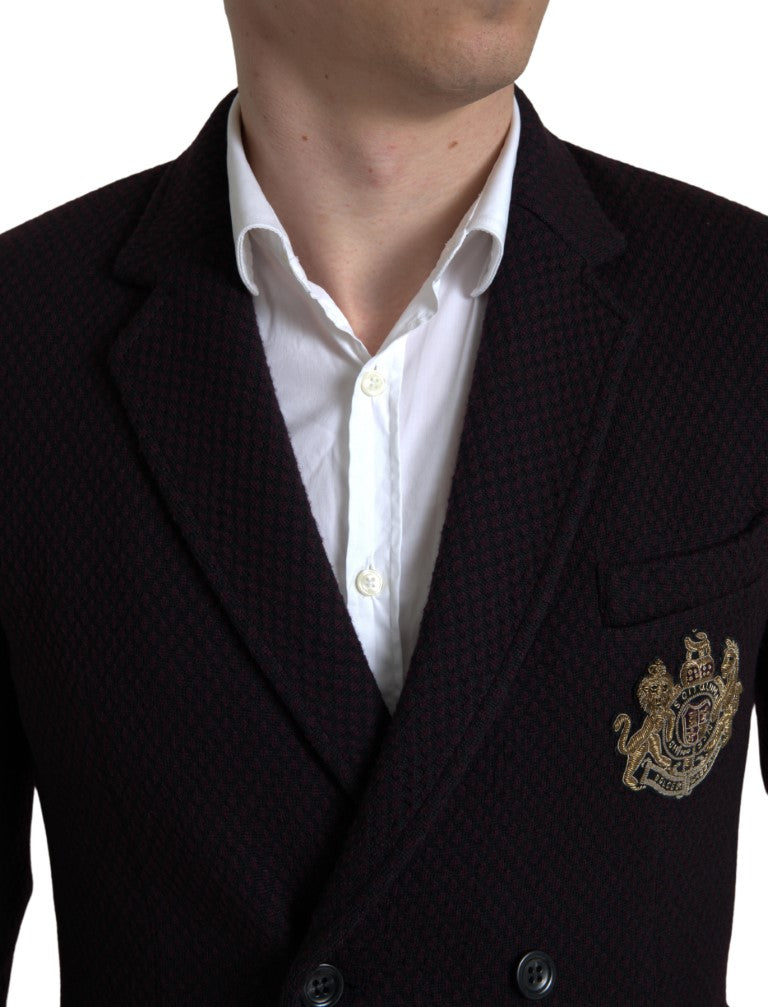Dolce & Gabbana Lila Logotypbroderad Dubbelknäppt Kavaj