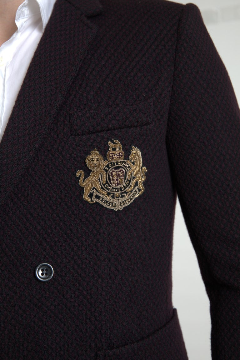 Dolce & Gabbana Lila Logotypbroderad Dubbelknäppt Kavaj