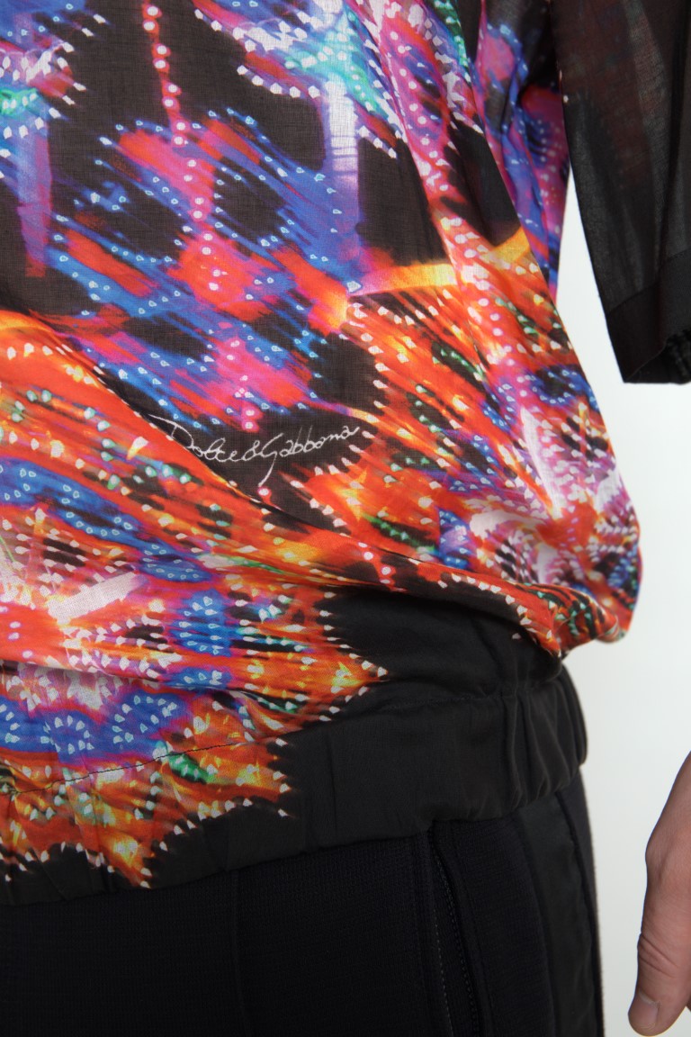 Dolce & Gabbana multicolor armaturtryck herr bomullsskjorta