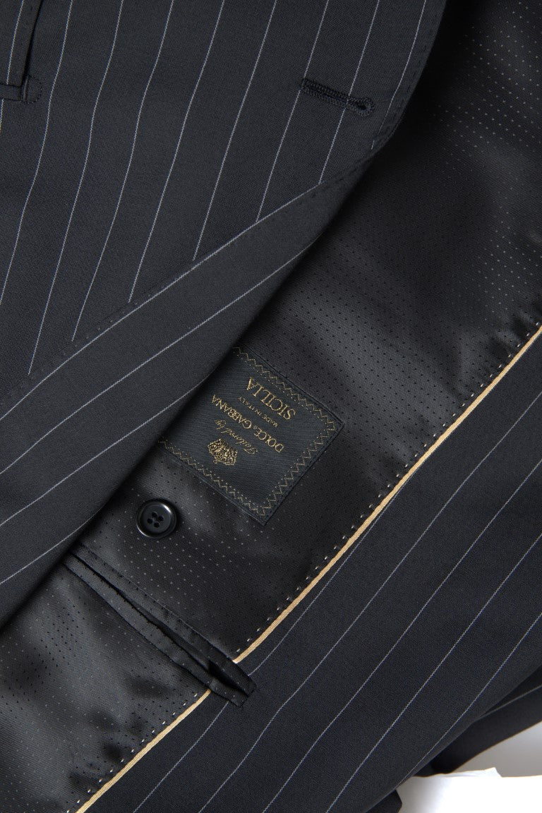 Dolce & Gabbana Svartrandig Enkelknäppt SICILIA Kavaj