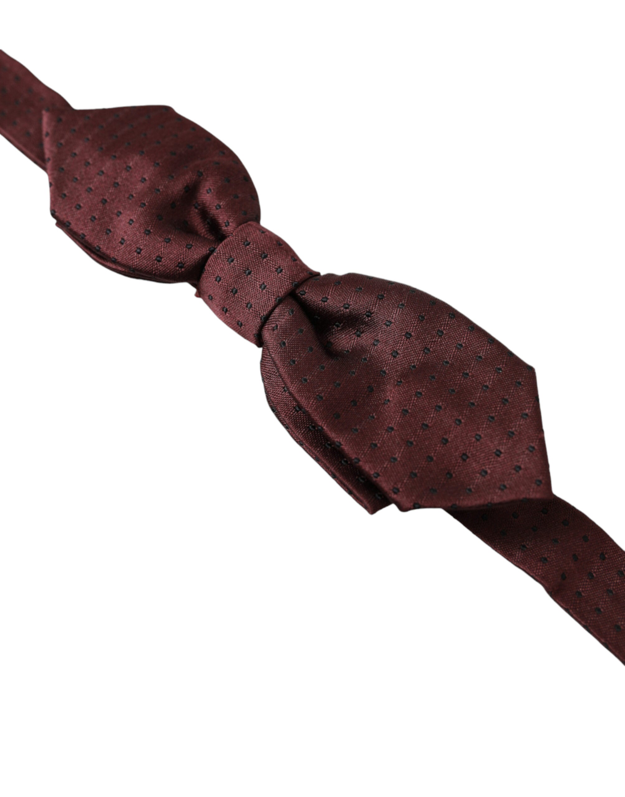 Dolce & Gabbana Röd Bordeaux Siden Smal Justerbar Halsringning Papillon Fluga