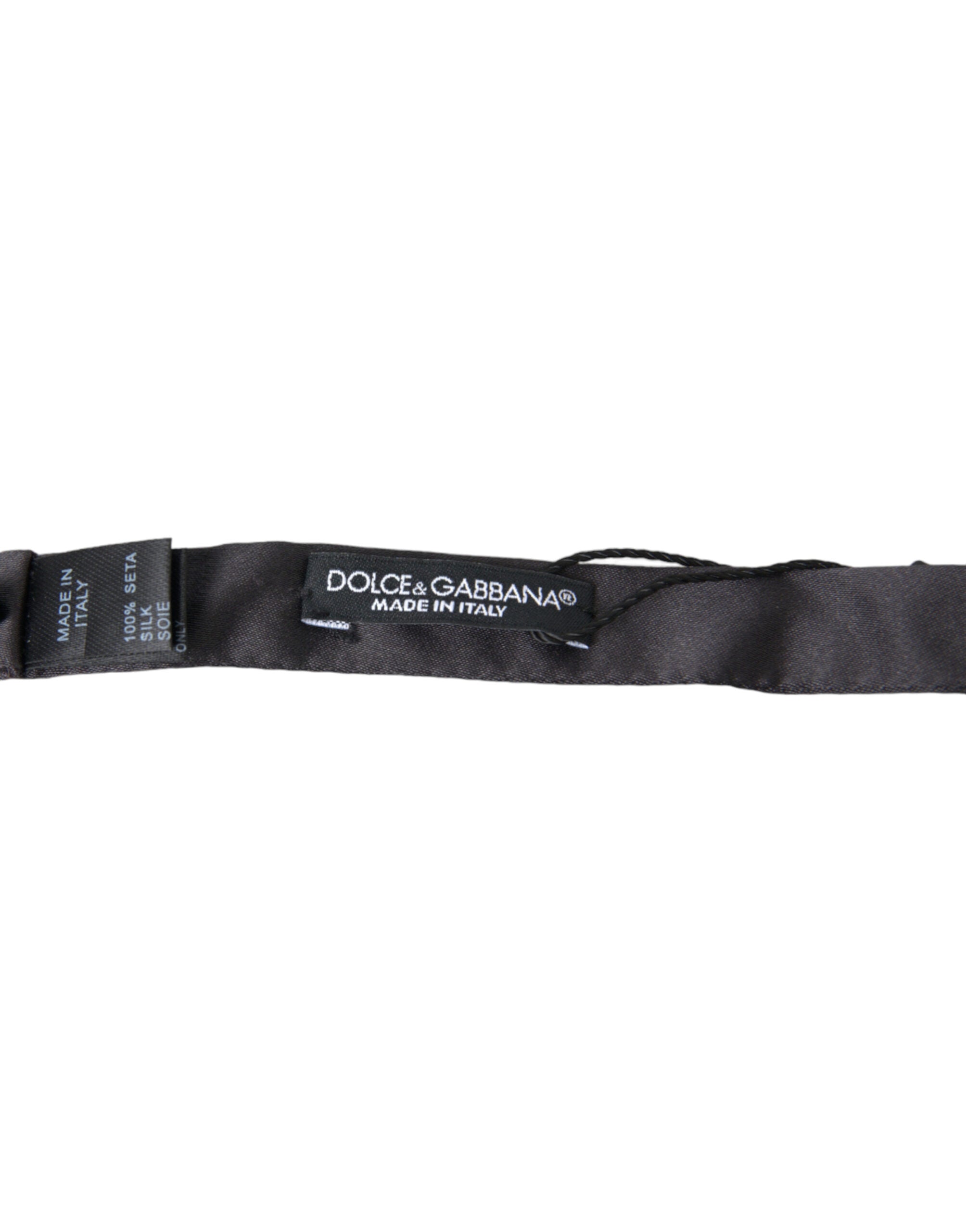 Dolce & Gabbana Mörkgrå Siden Justerbar Halsringning Herrfluga Papillon