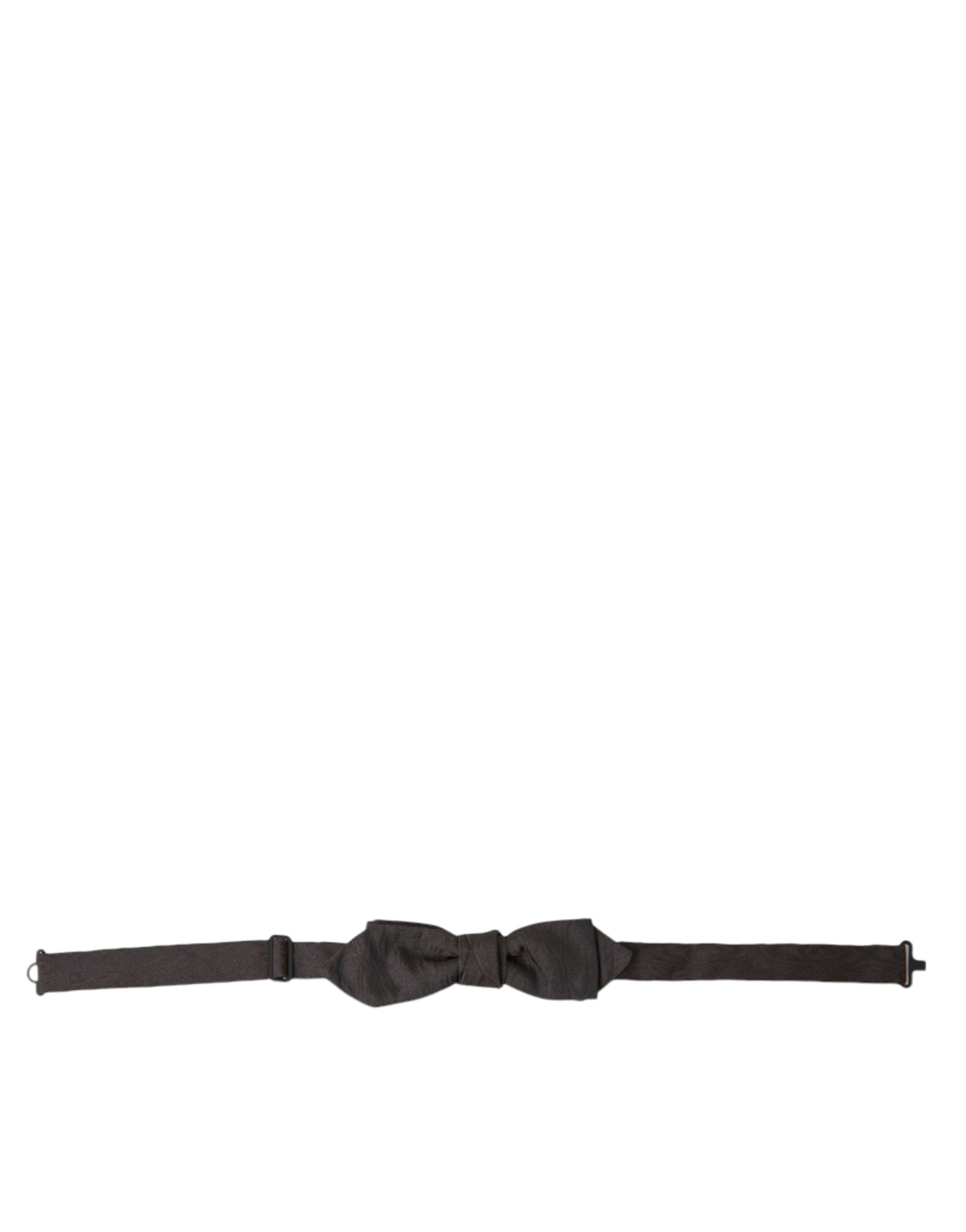 Dolce & Gabbana Brun Polyester Siden Justerbar Halsringning Herrfluga Papillon