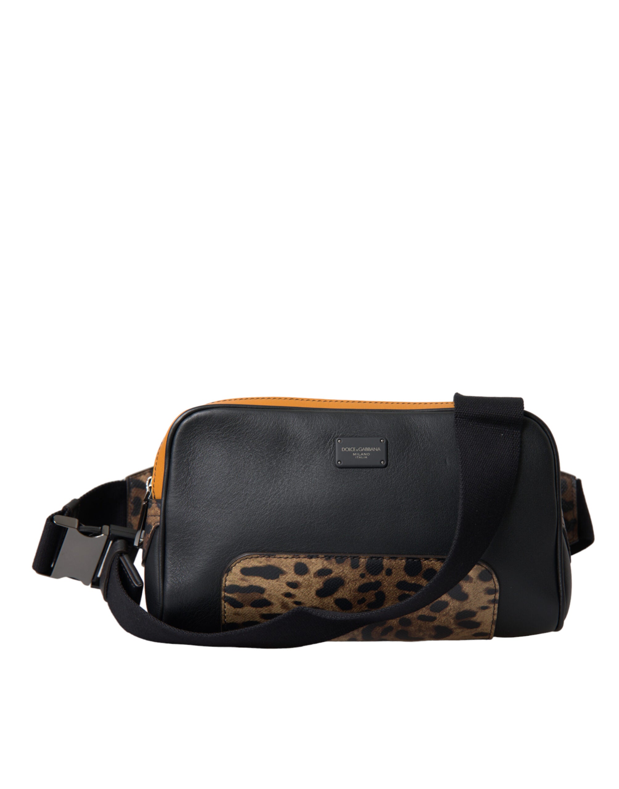 Dolce & Gabbana Svart Exotisk Läder Midjeväska med Logotypbälte