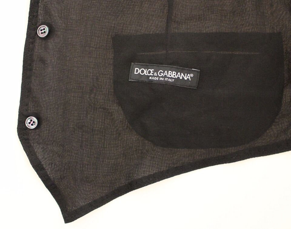 Dolce & Gabbana Svart Ull Formell Klänning Väst Jacka
