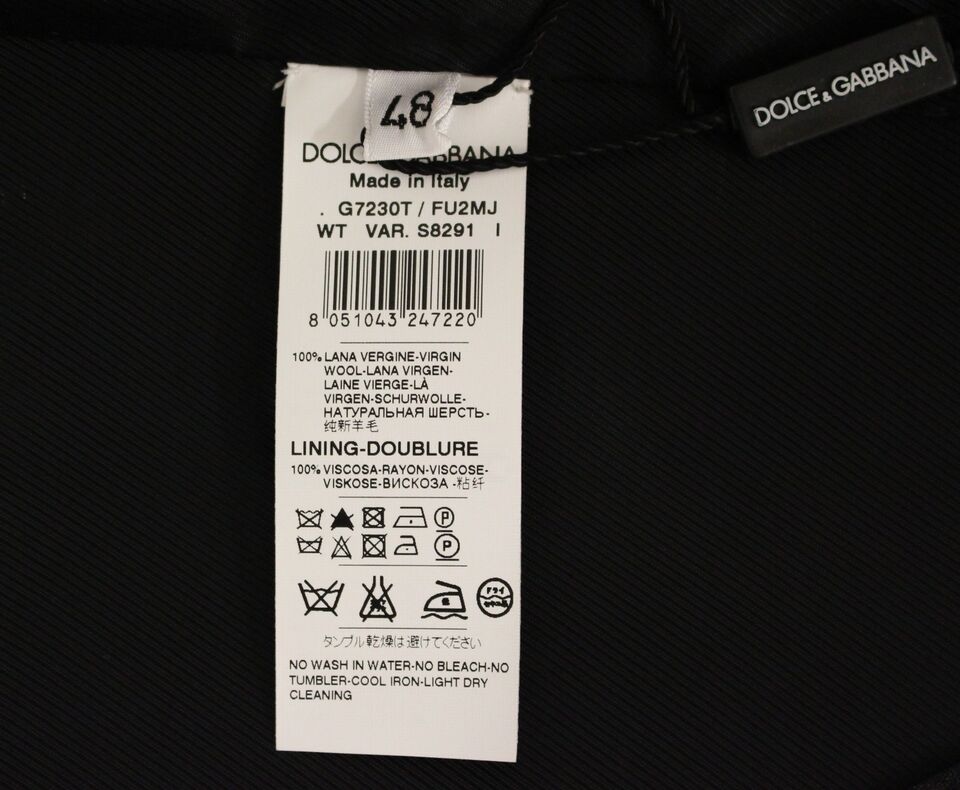 Dolce & Gabbana Grå Slim Fit Klänning Med Knappar Framtill Formellt Väst