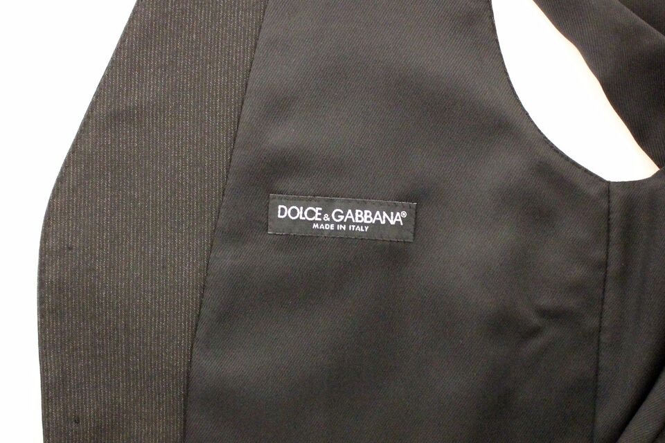 Dolce & Gabbana Grå Ull Stretchklänning Väst Kavaj Kavaj