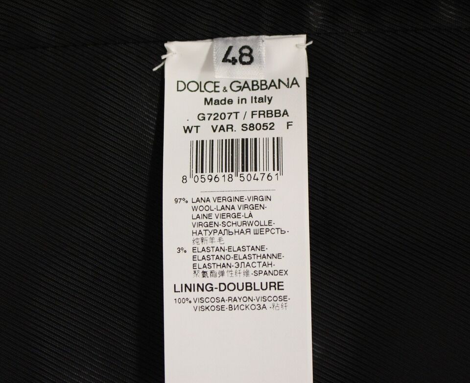 Dolce & Gabbana Grå Randig Ullväst Med Logotyp Väst
