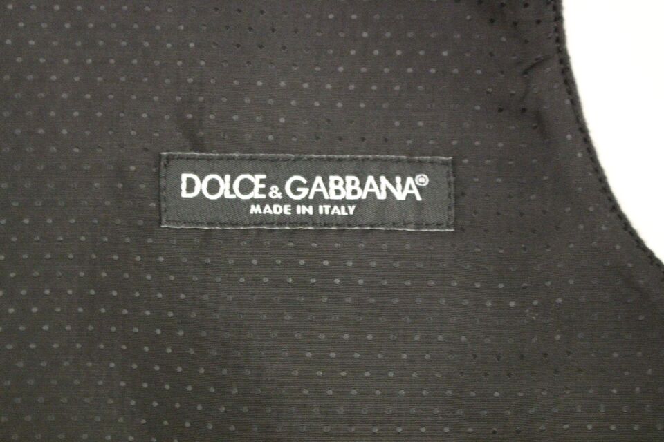 Dolce & Gabbana Grå Wool Blend Väst Gilet Weste