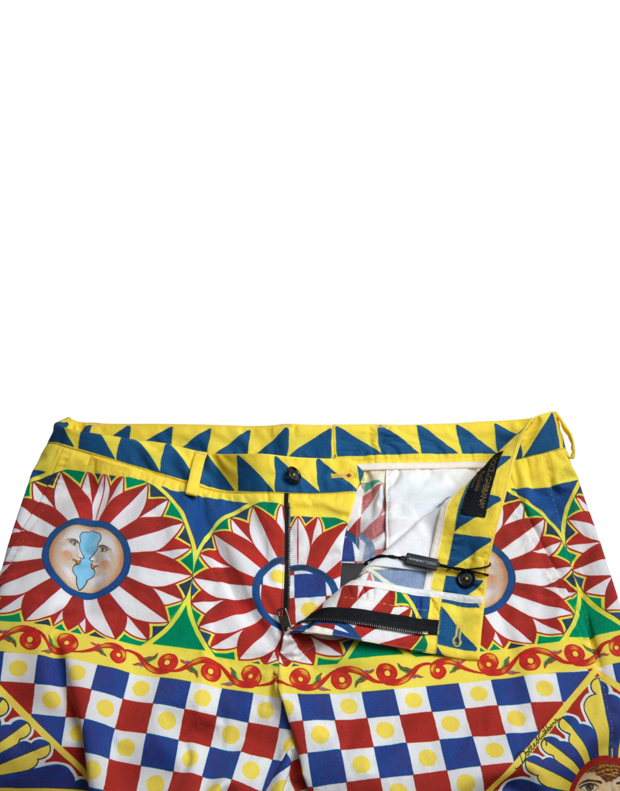 Dolce & Gabbana Multicolor Carretto Print Bermuda Shorts för män