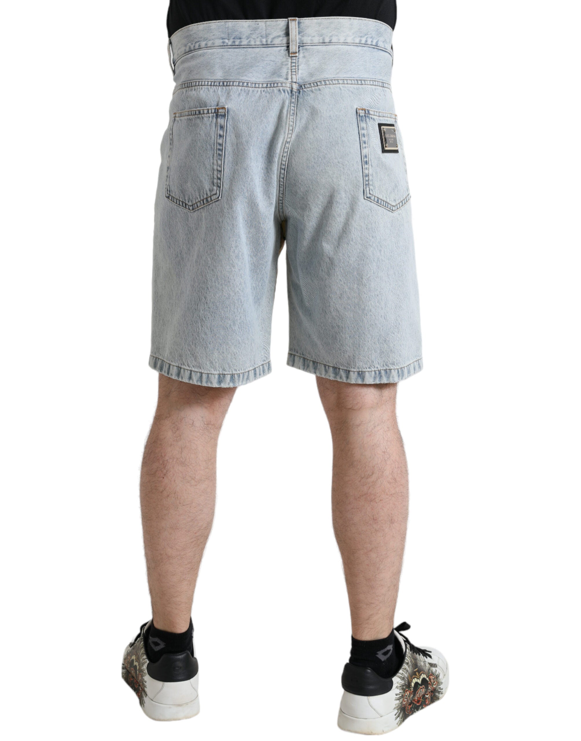 Dolce & Gabbana Flerfärgade Blommiga Jeansbermudashorts