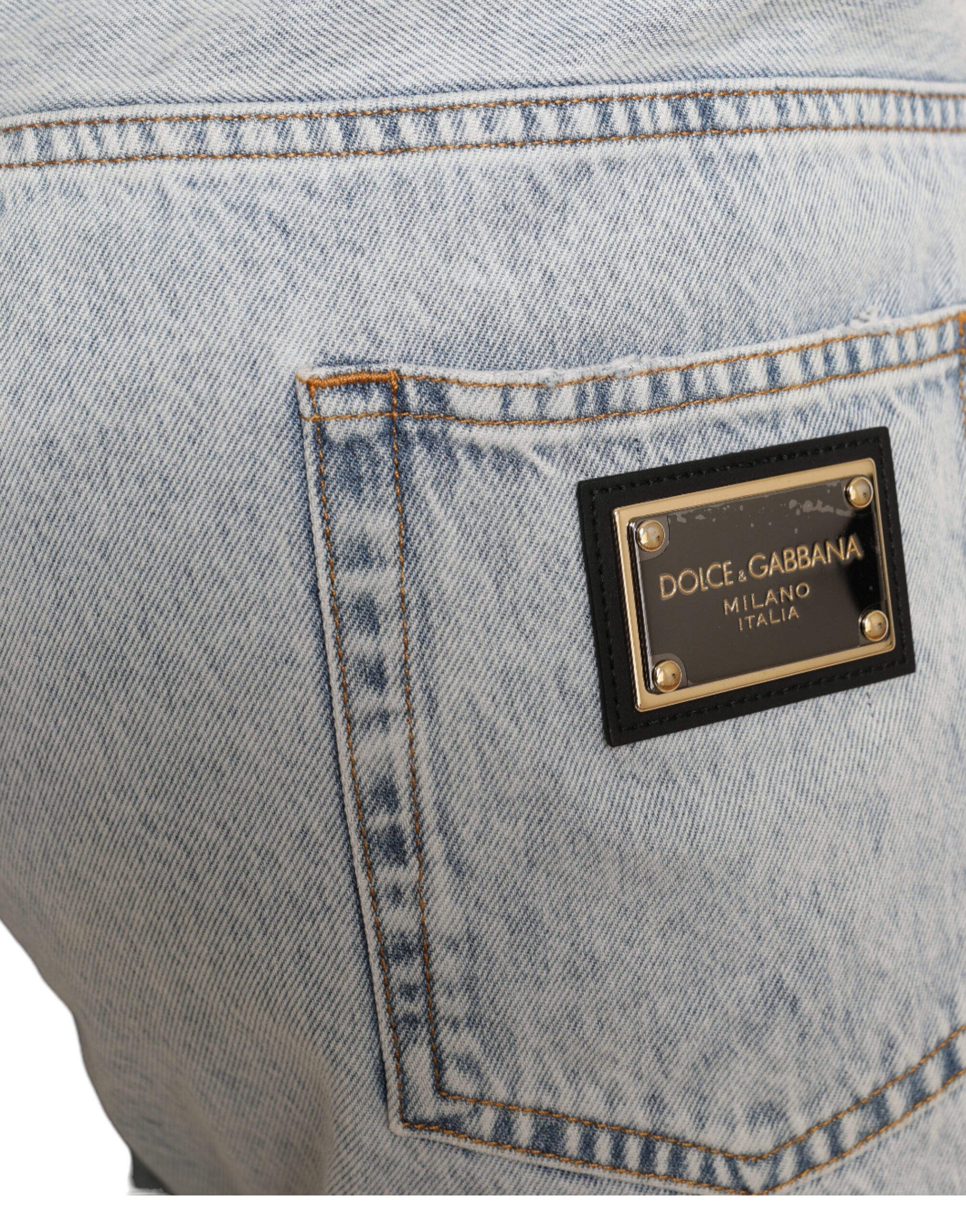 Dolce & Gabbana Flerfärgade Blommiga Jeansbermudashorts
