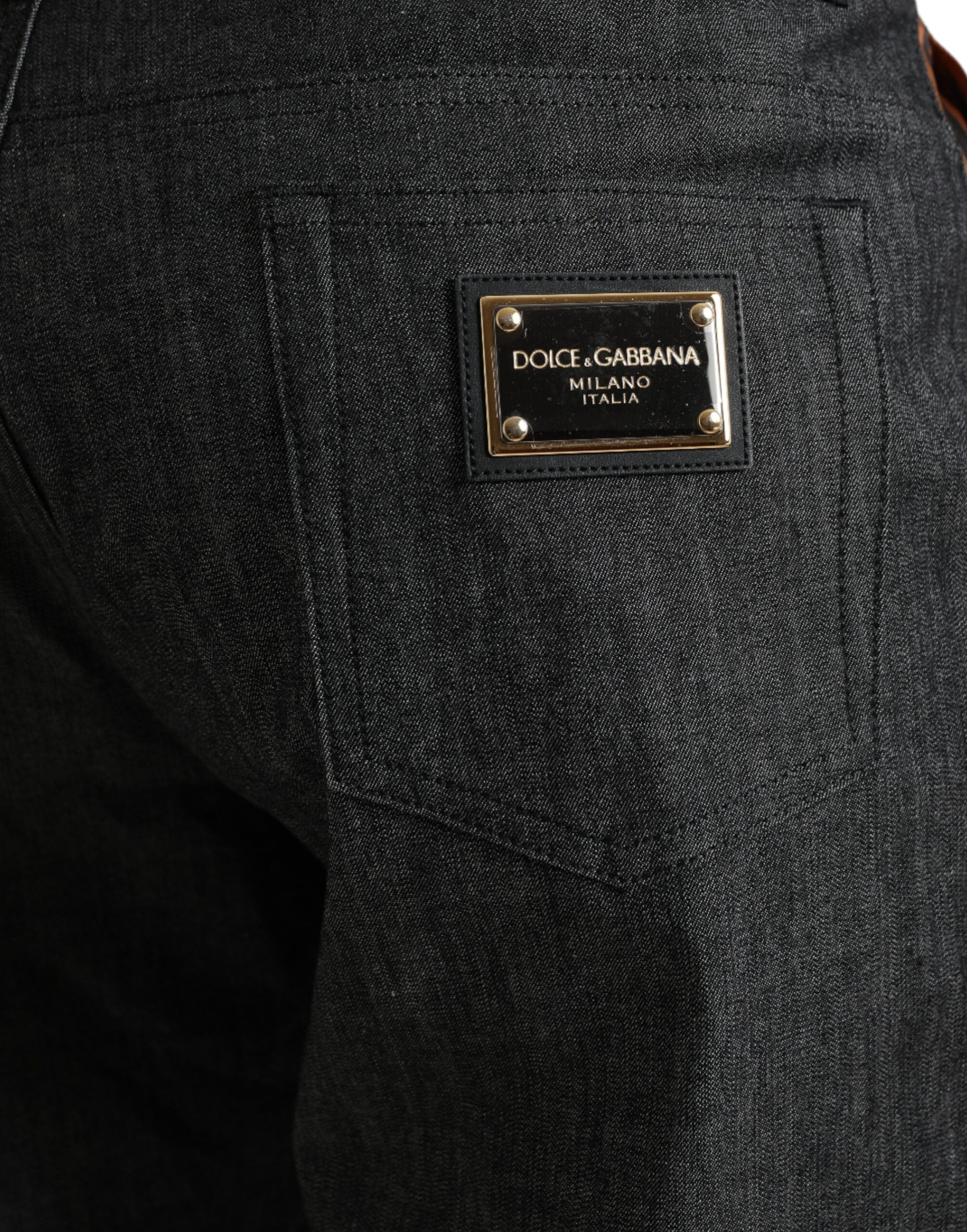 Dolce & Gabbana Flerfärgade Tiger Bomulls Lösa Denim Jeans