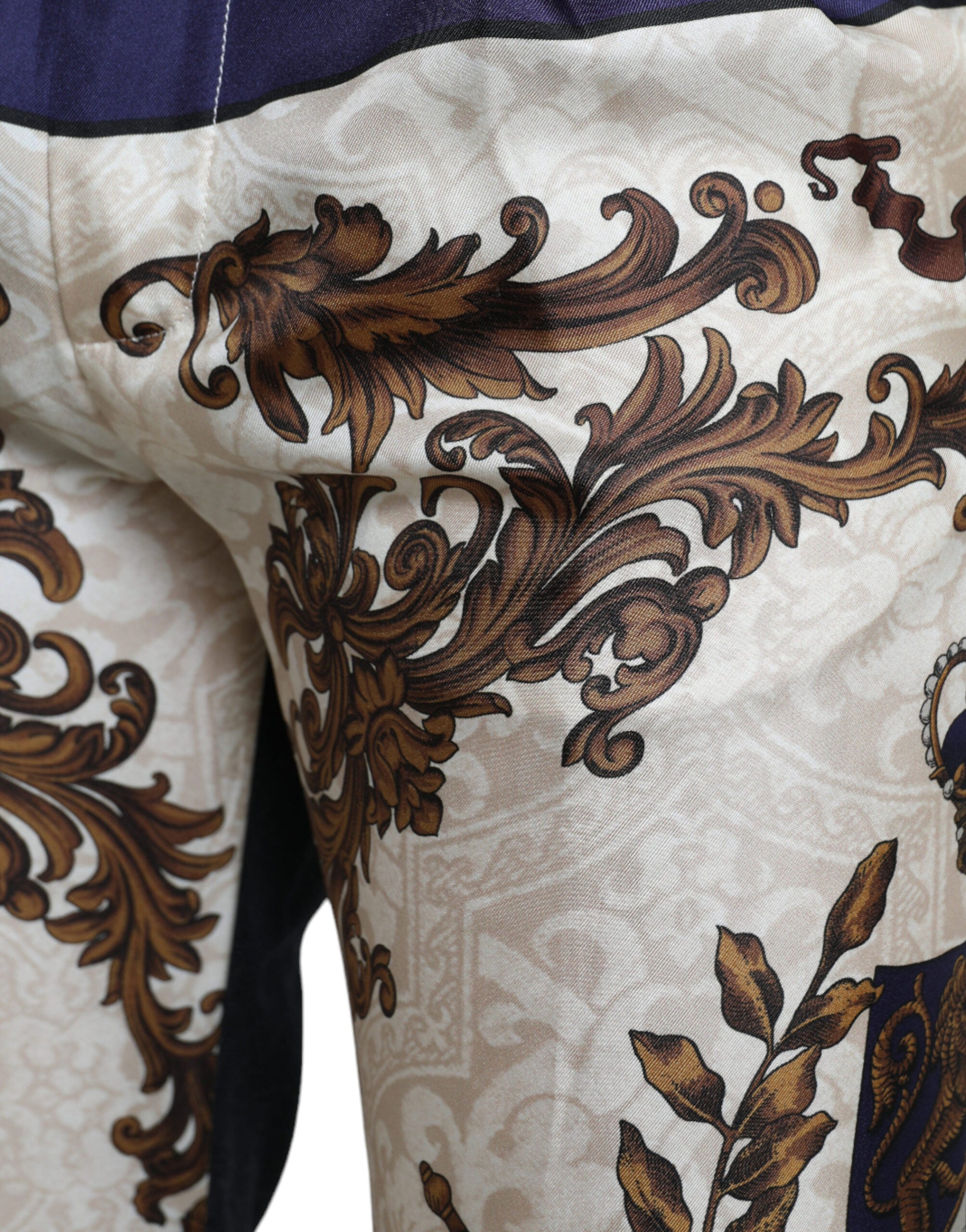 Dolce & Gabbana Flerfärgade Heraldiska Skinny Herrbyxor
