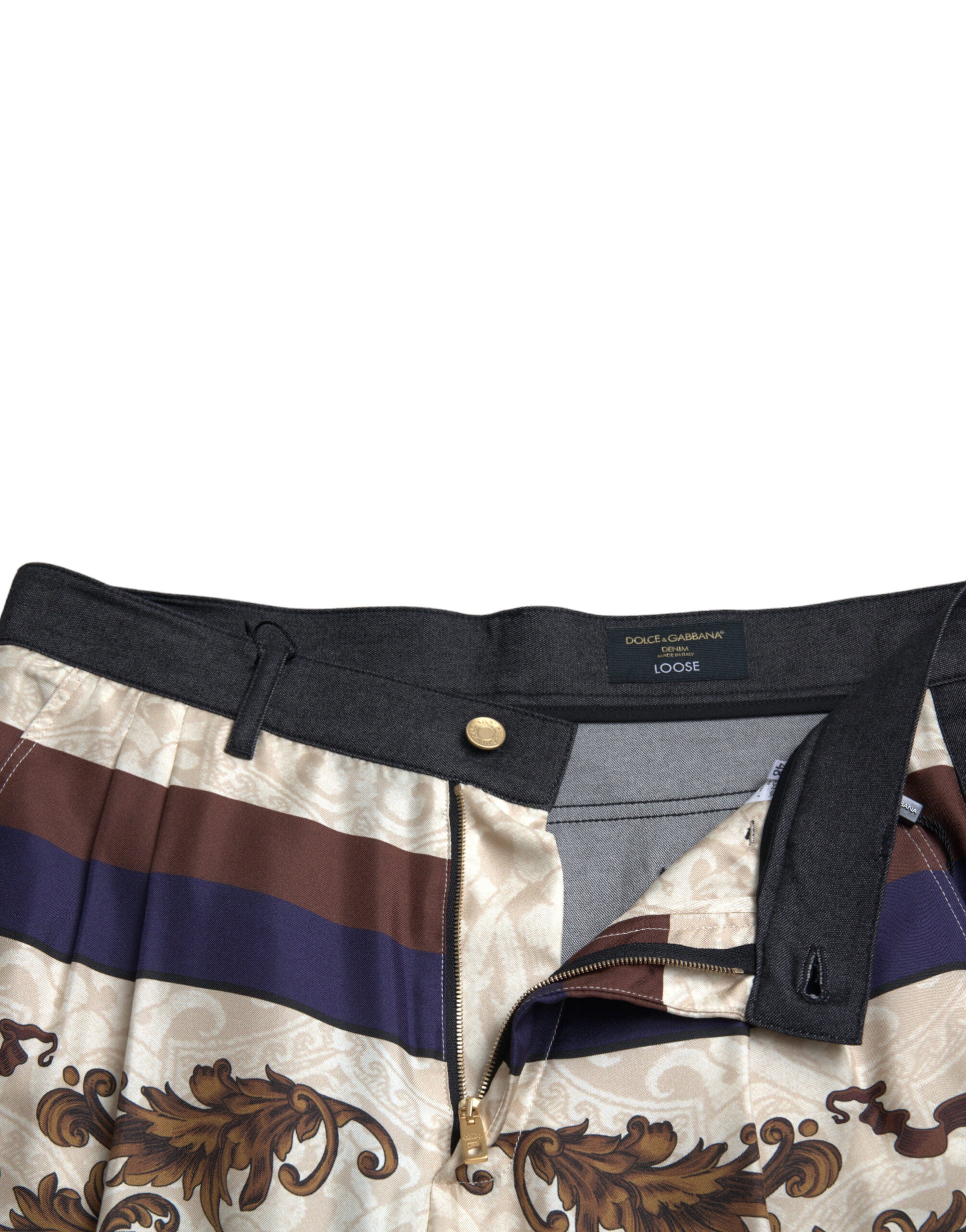Dolce & Gabbana Flerfärgade Heraldiska Skinny Herrbyxor