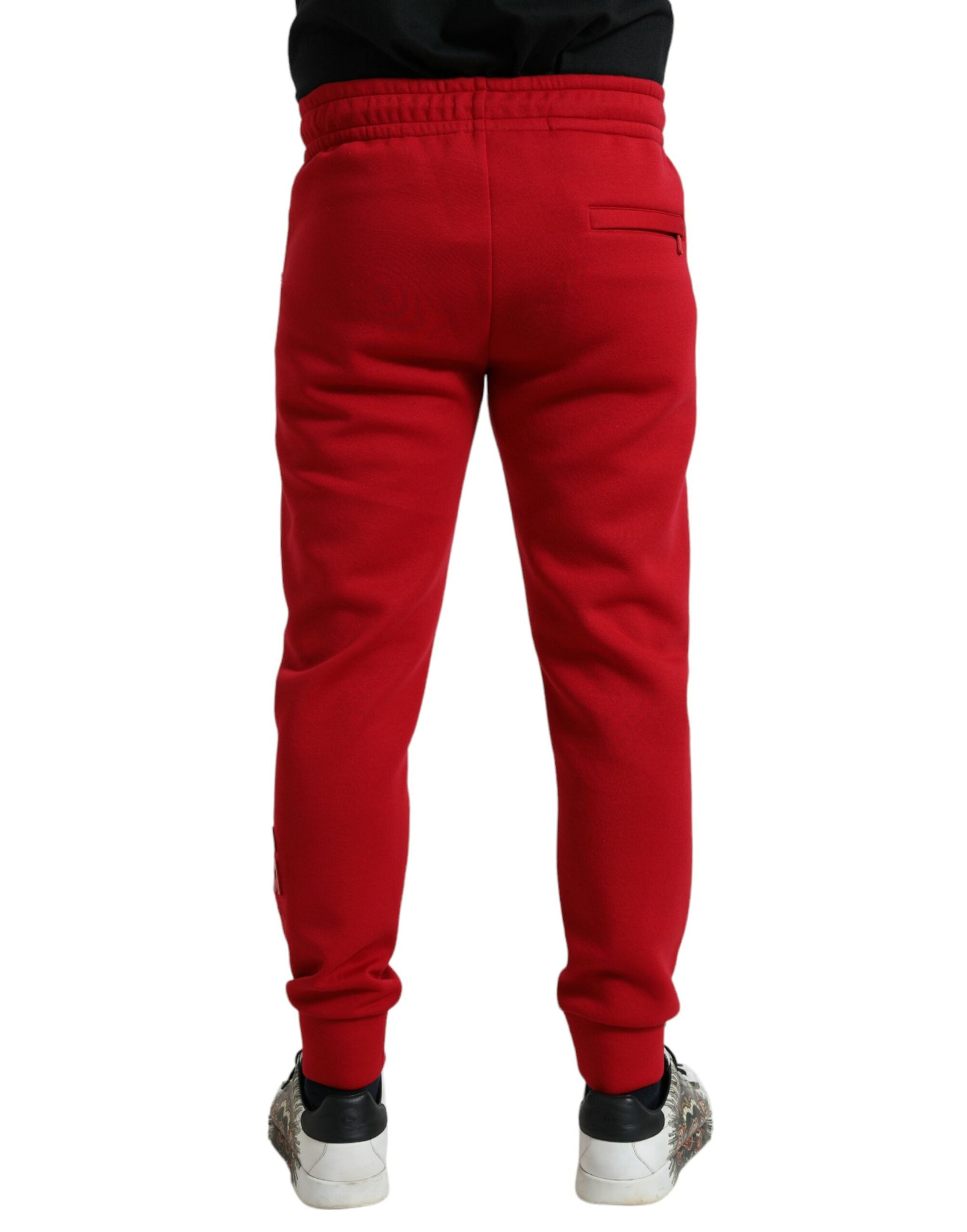 Dolce & Gabbana Röda Skinny Joggingbyxor i Bomullsblandning