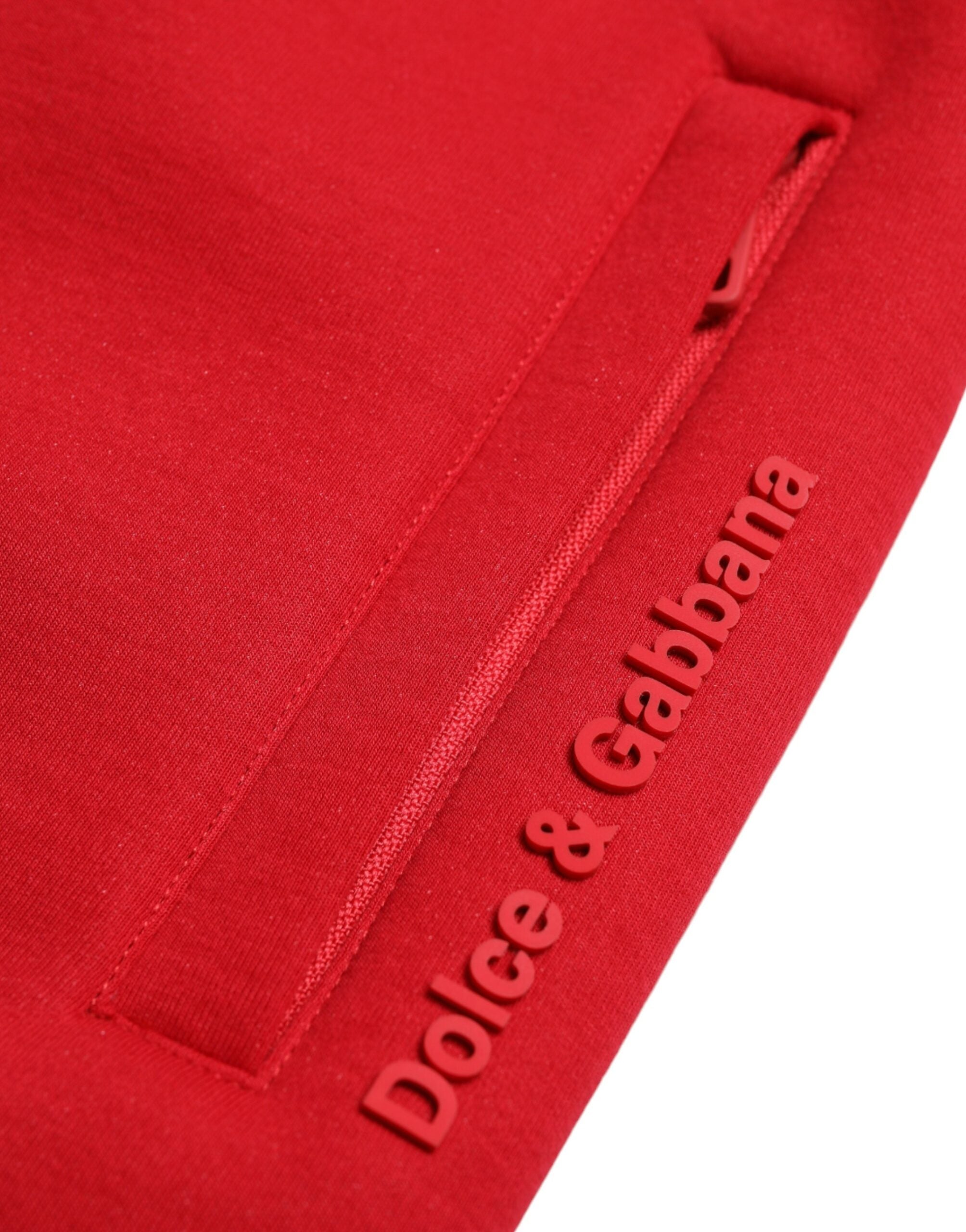 Dolce & Gabbana Röda Skinny Joggingbyxor i Bomullsblandning