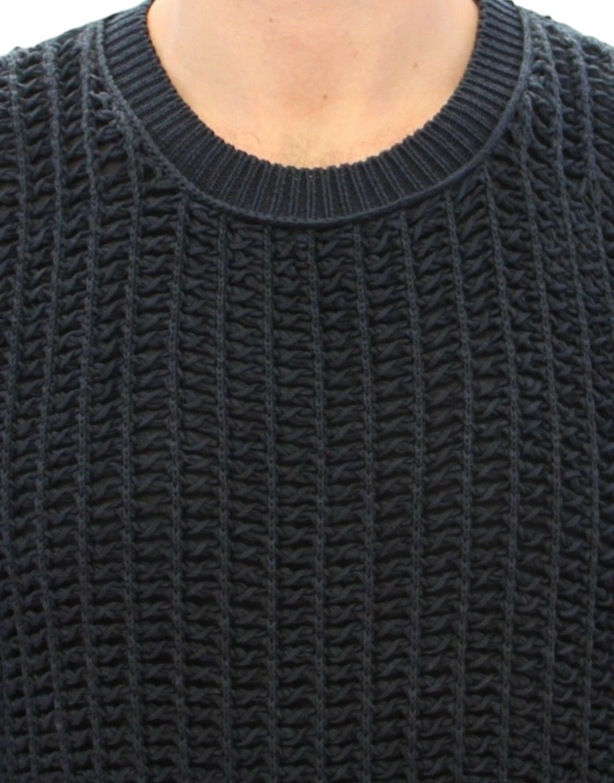 Dolce & Gabbana Blå Runway Netz Pullover Nättröja