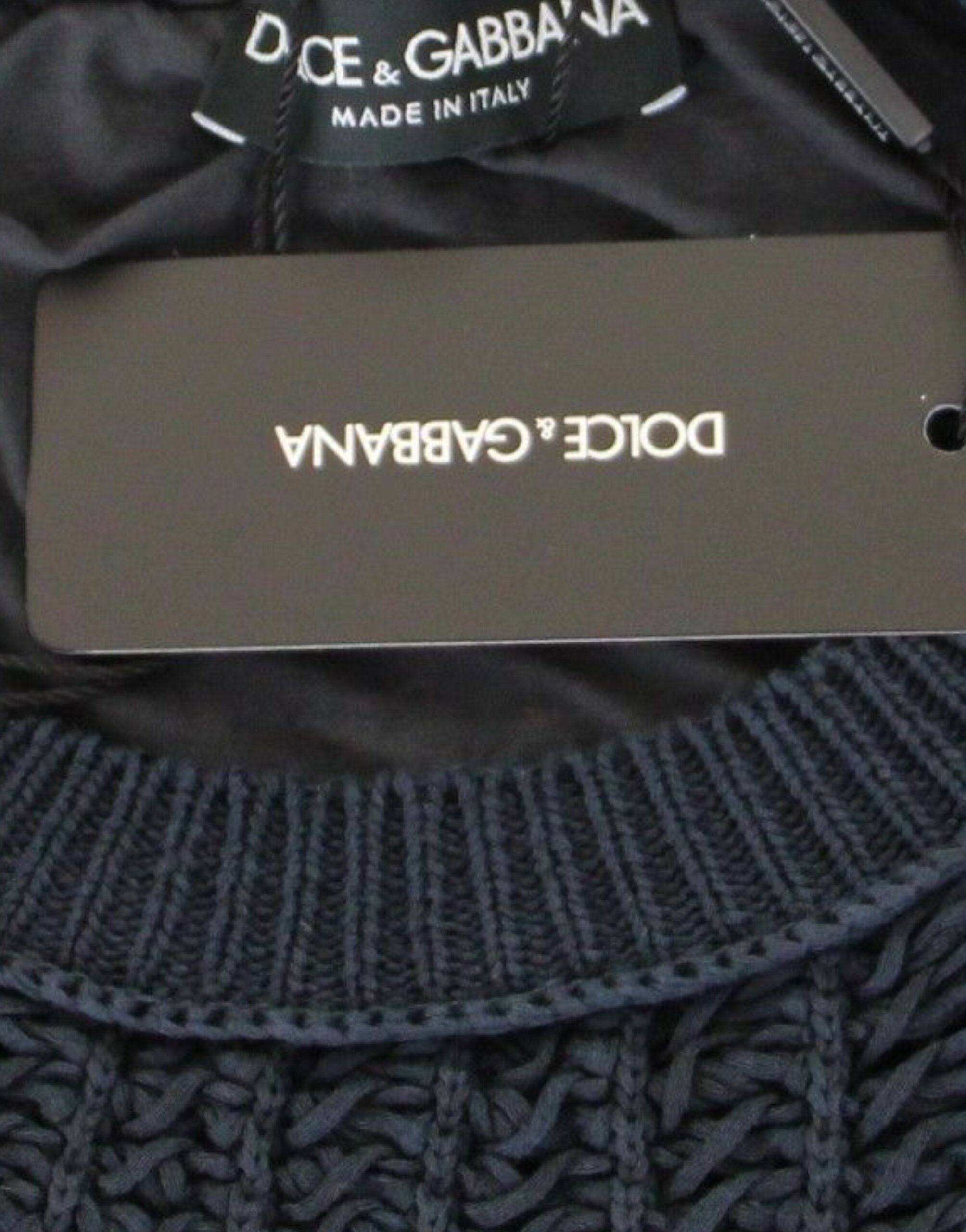 Dolce & Gabbana Blå Runway Netz Pullover Nättröja