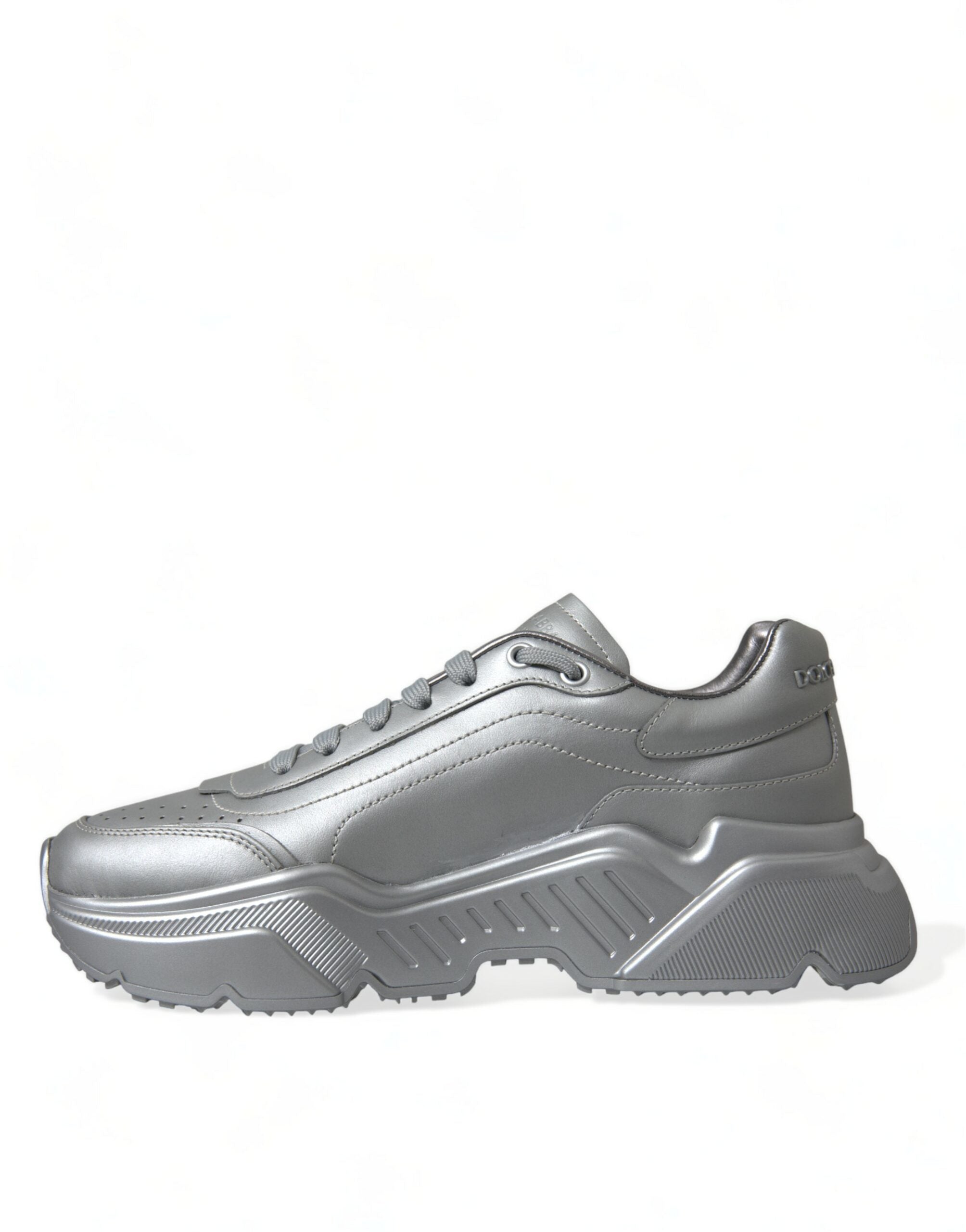 Dolce & Gabbana Silver Daymaster Läder Herr Casual Sneakers Skor