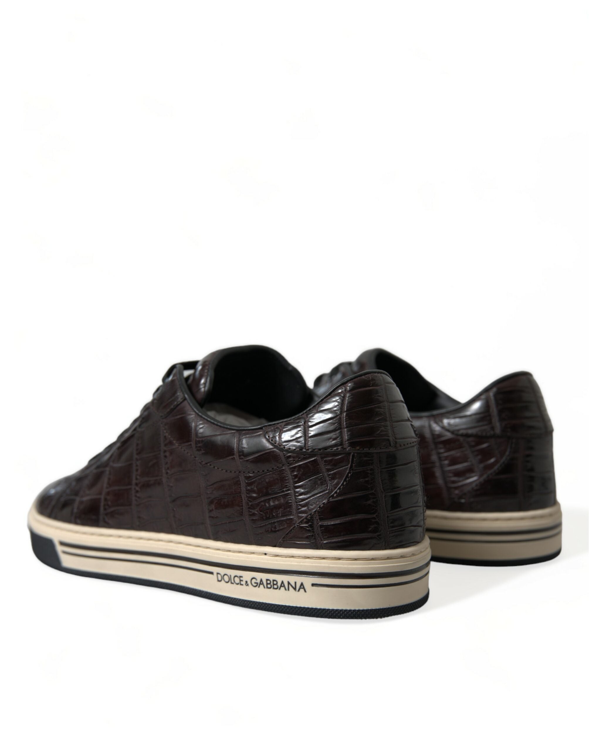 Dolce & Gabbana Bruna Krokodil Exotiska Läder Herr Casual Sneakers Skor