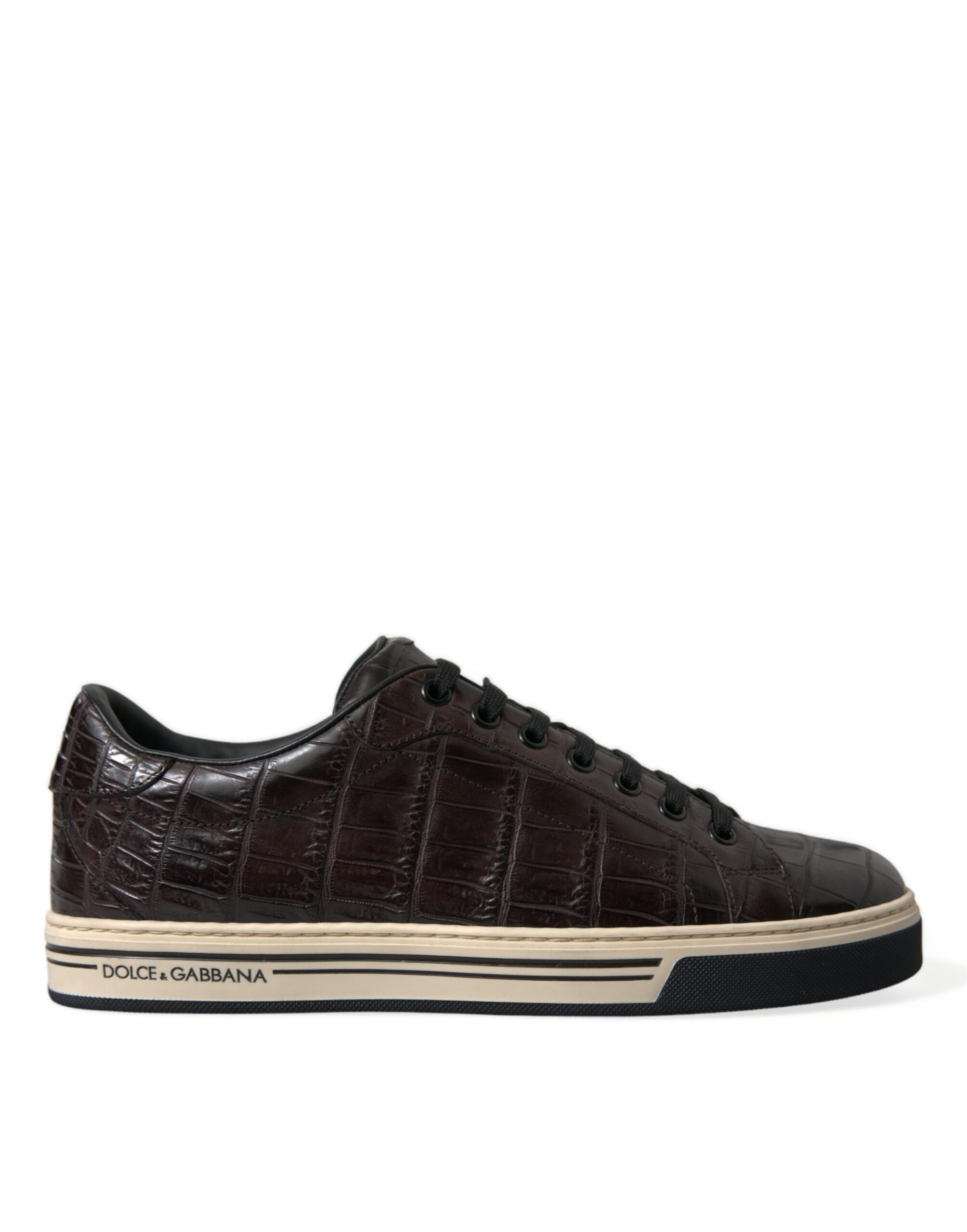 Dolce & Gabbana Bruna Krokodil Exotiska Läder Herr Casual Sneakers Skor