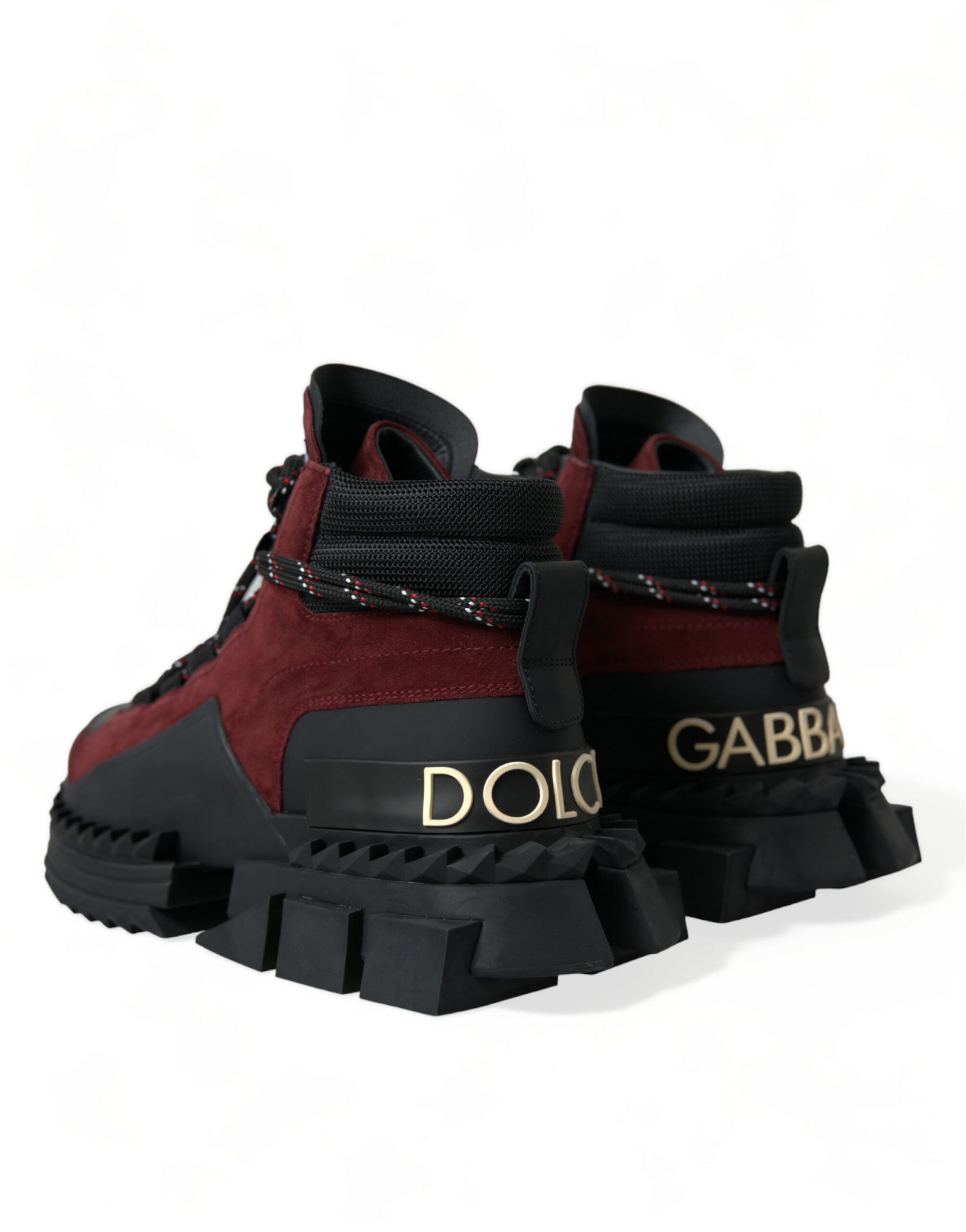 Dolce & Gabbana Burgundy Super King High Top Herr Sneakers Skor