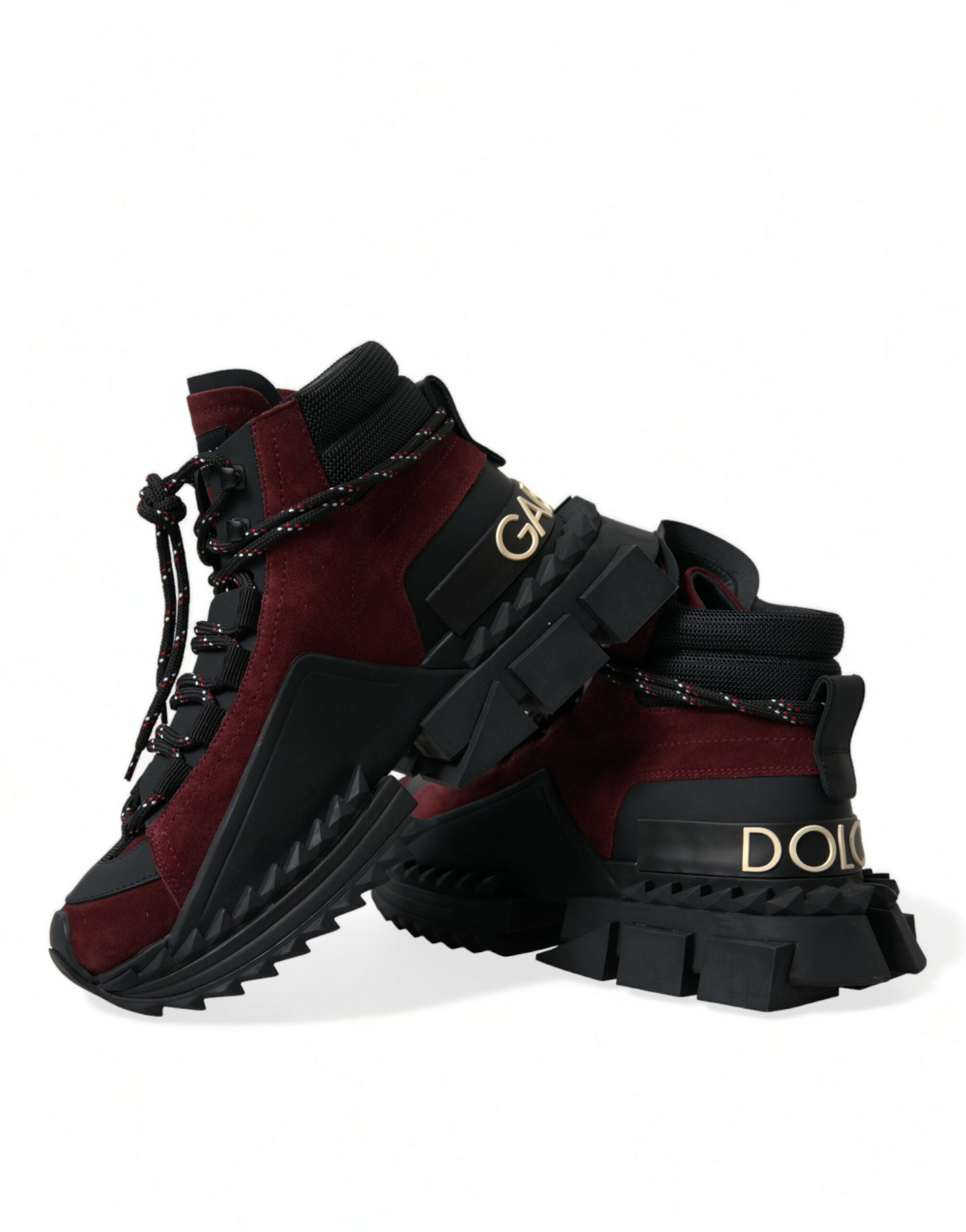 Dolce & Gabbana Burgundy Super King High Top Herr Sneakers Skor
