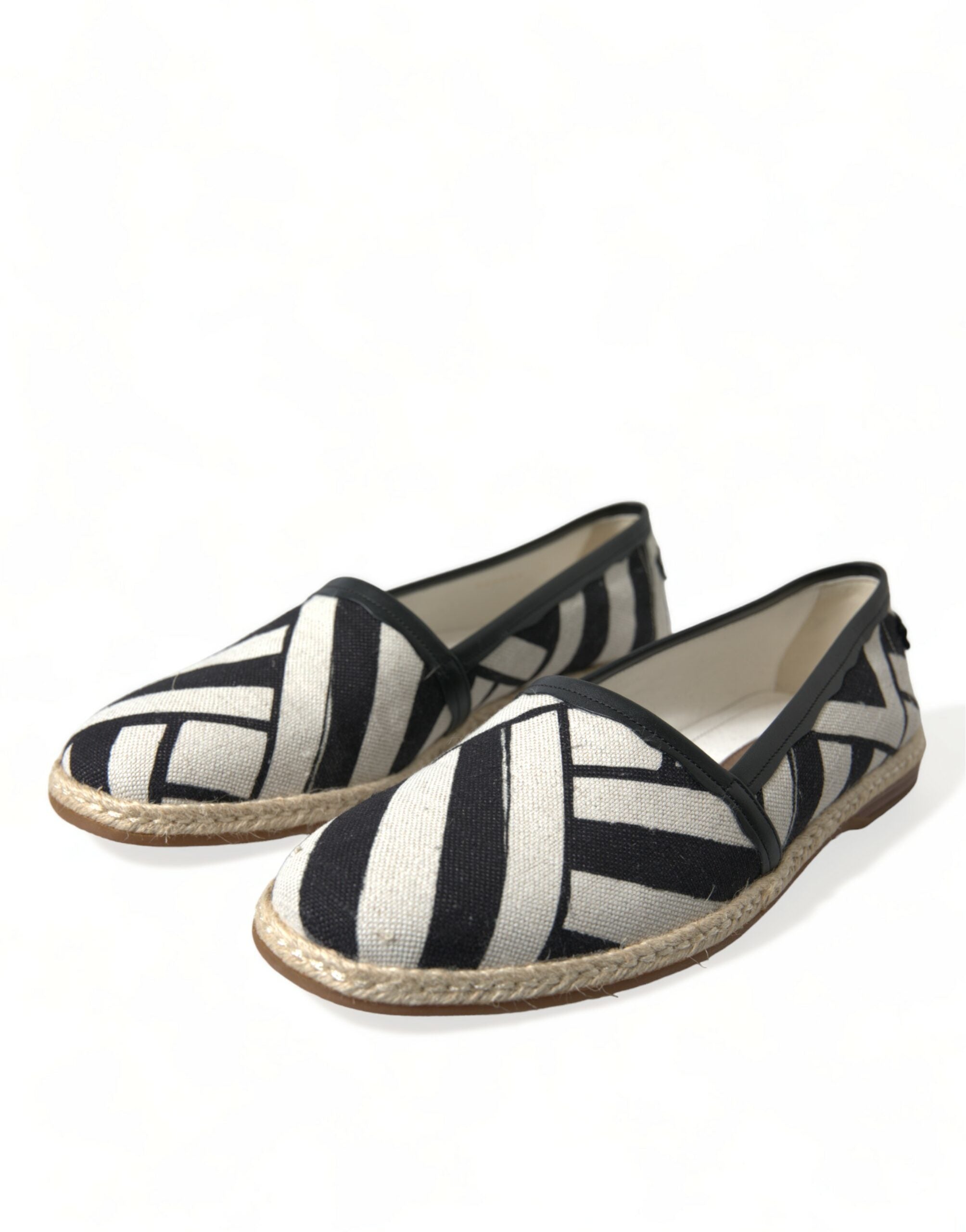 Dolce & Gabbana Beige Svartrandiga Canvas Espadrilles MONDELLO Skor