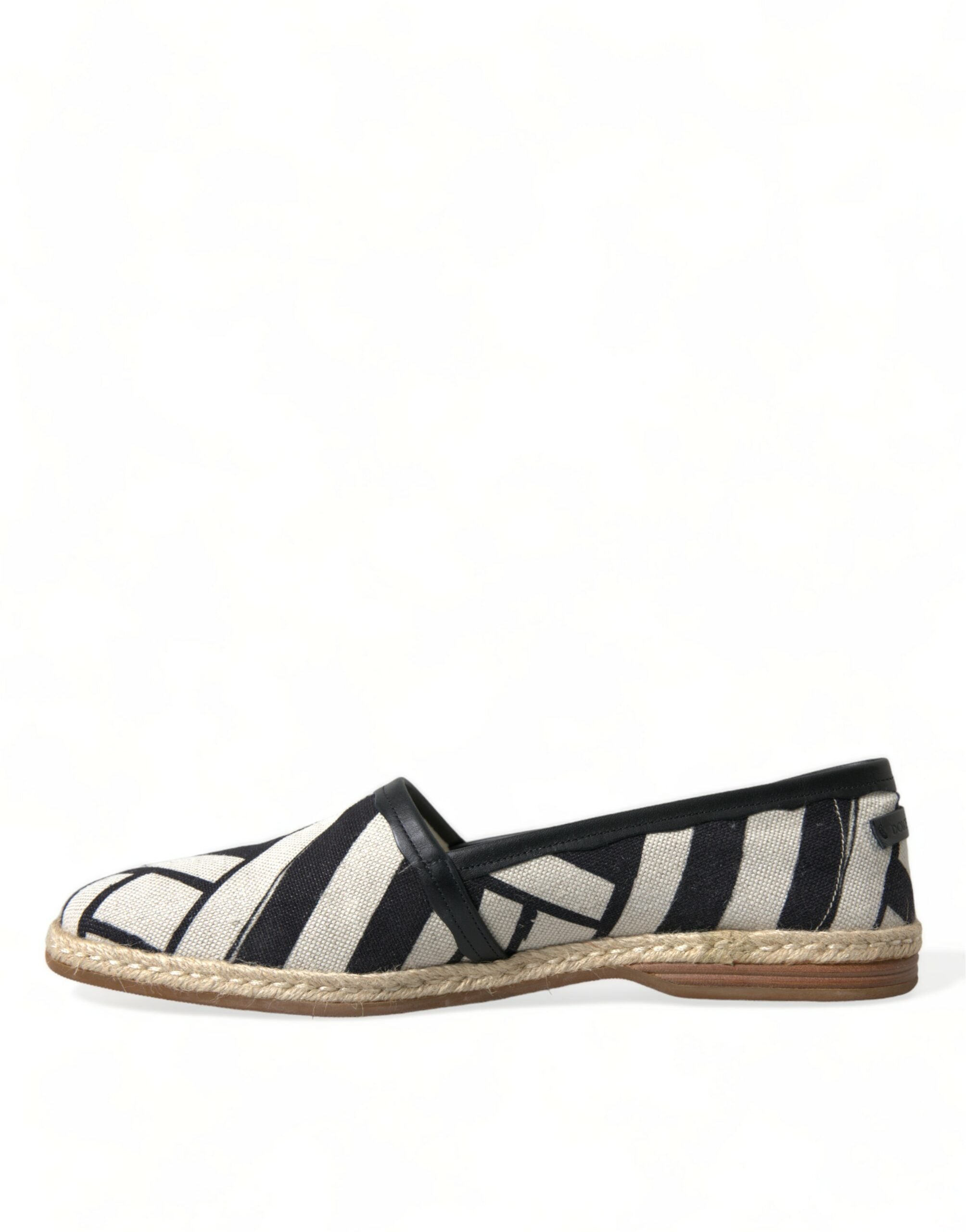 Dolce & Gabbana Beige Svartrandiga Canvas Espadrilles MONDELLO Skor