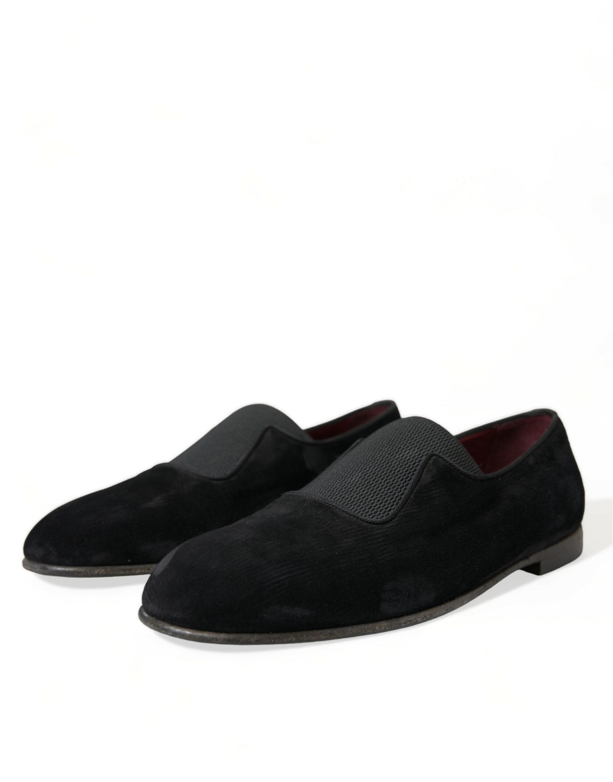 Dolce & Gabbana Svarta RUNWAY Velour AMALFI Loafers Skor
