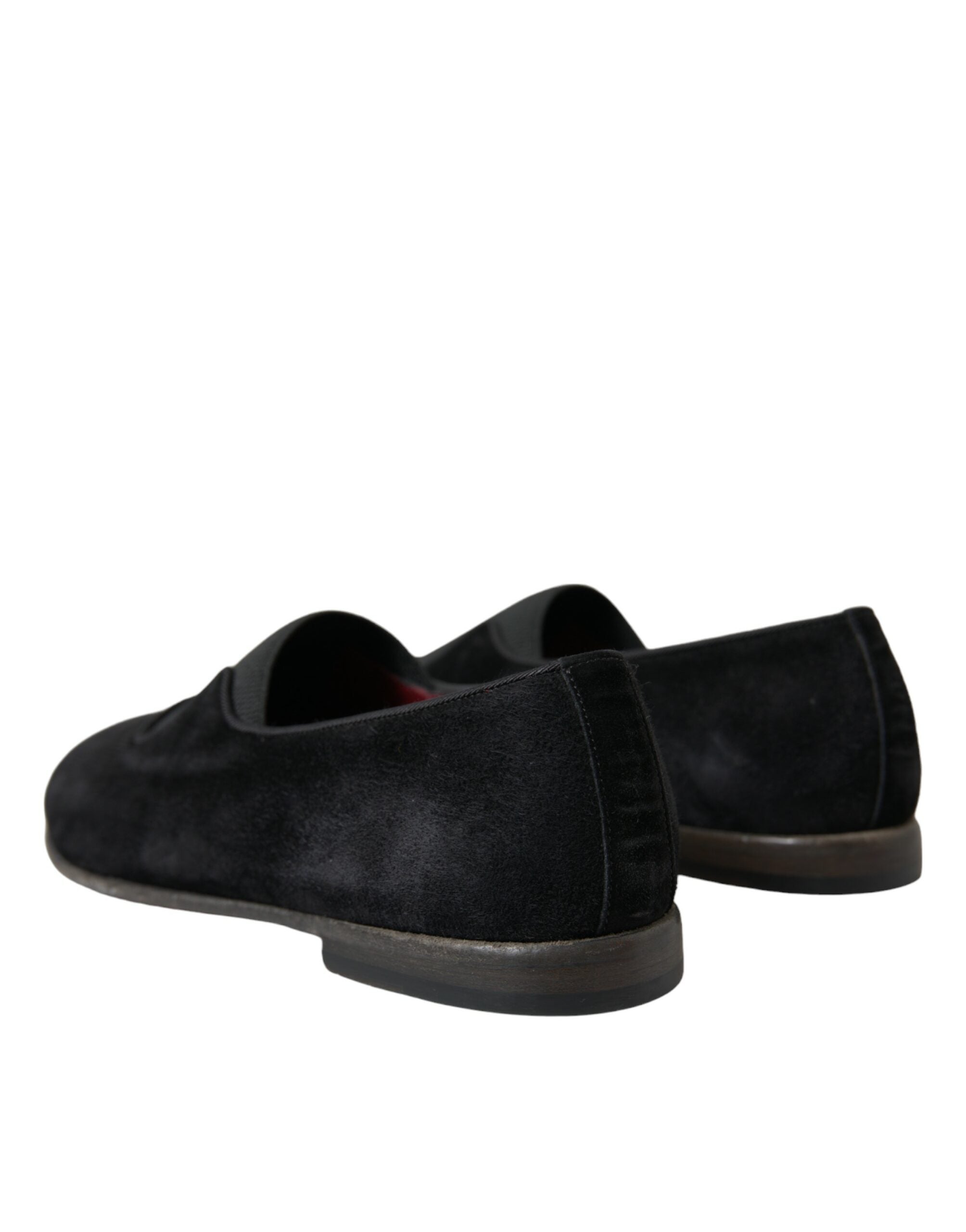 Dolce & Gabbana Svarta RUNWAY Velour AMALFI Loafers Skor