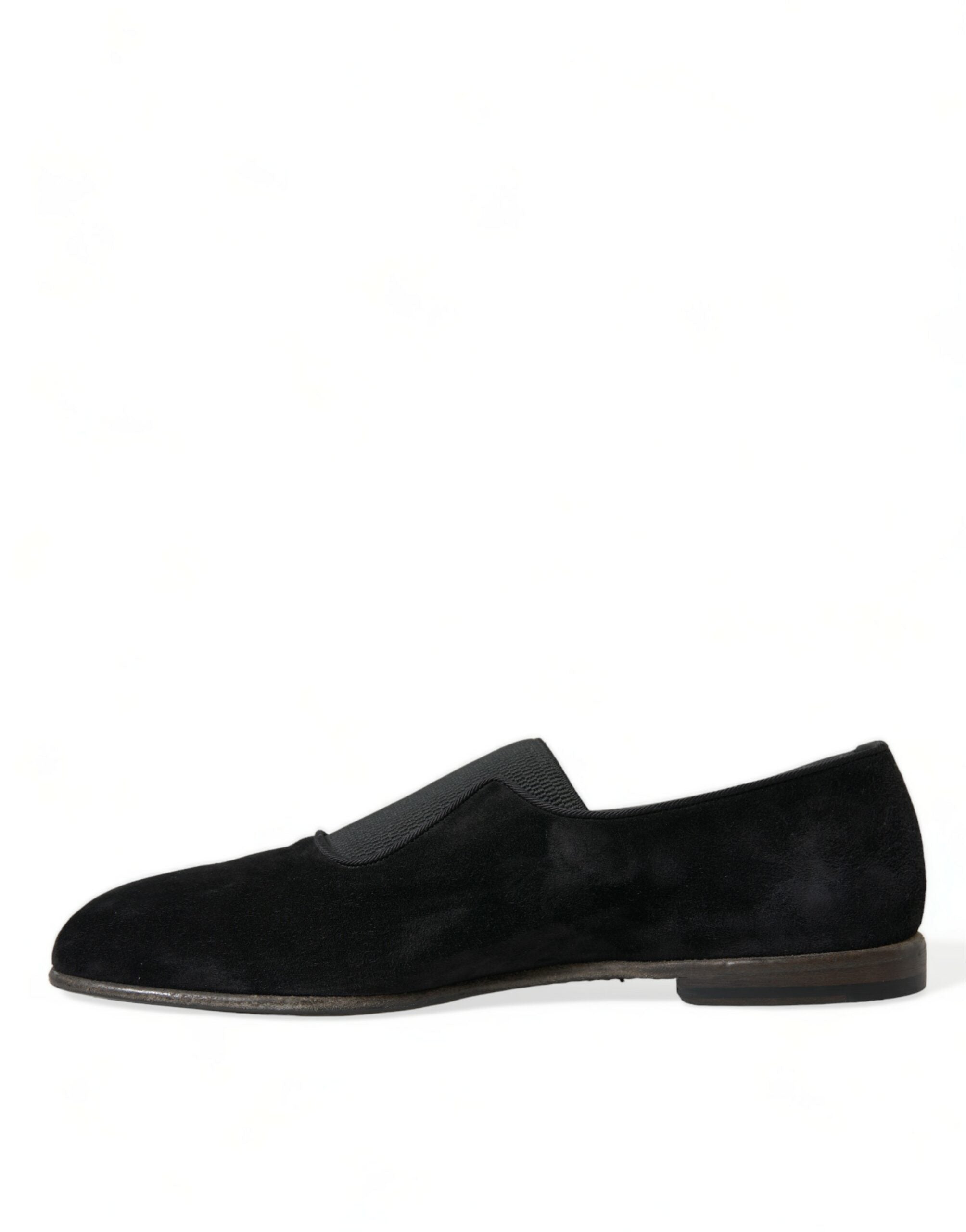 Dolce & Gabbana Svarta RUNWAY Velour AMALFI Loafers Skor